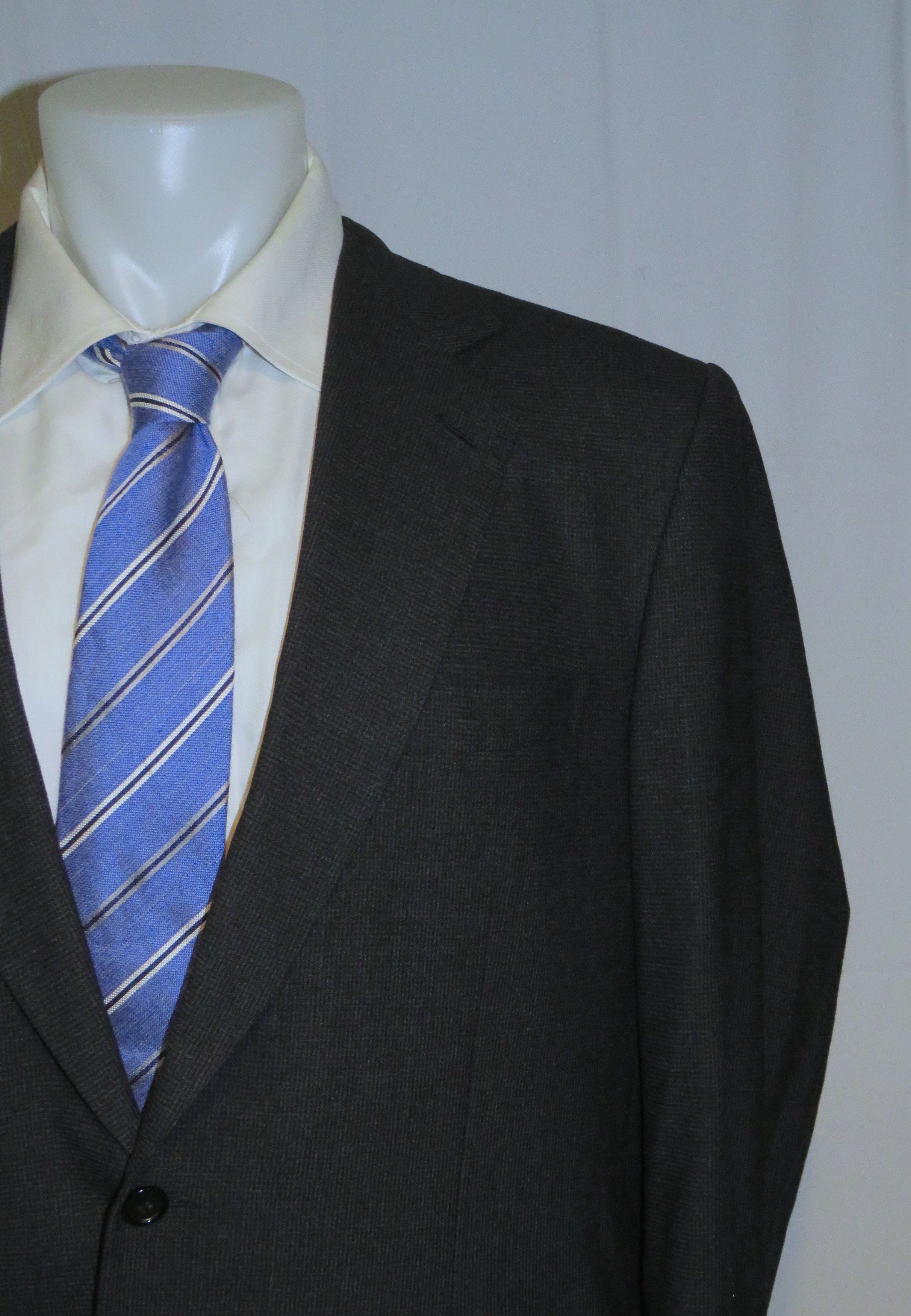 Brioni Nomentano Black & Gray Check Two Button Sport Coat 44L Size 44L - 3 Thumbnail