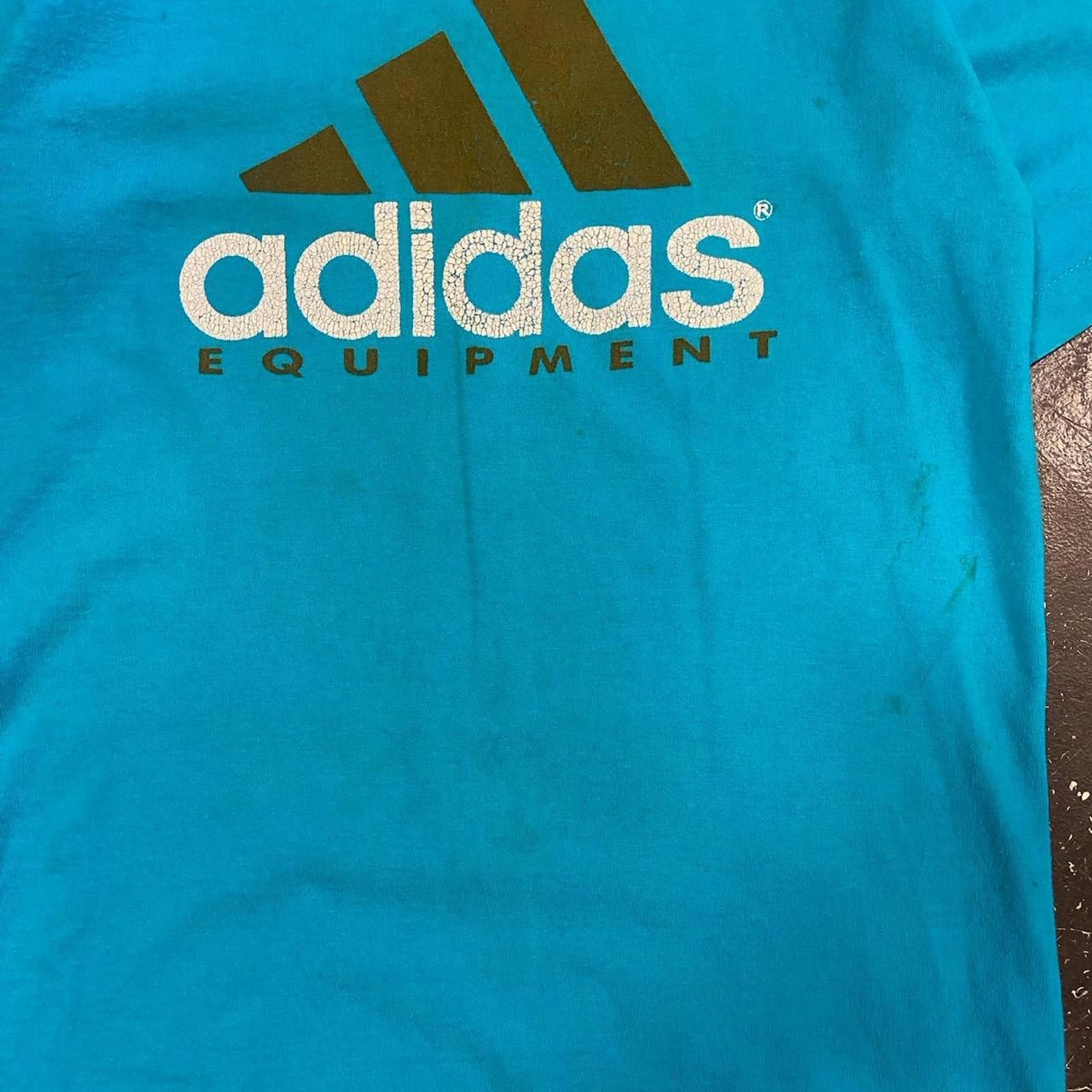 Adidas Vintage 90s Blue Adidas Tee Size US M / EU 48-50 / 2 - 2 Thumbnail