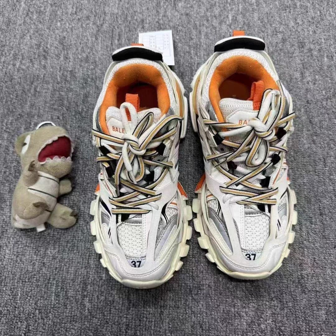 Balenciaga Balenciaga Track White Orange 37 Near New Size US 6 / IT 36 - 7 Thumbnail
