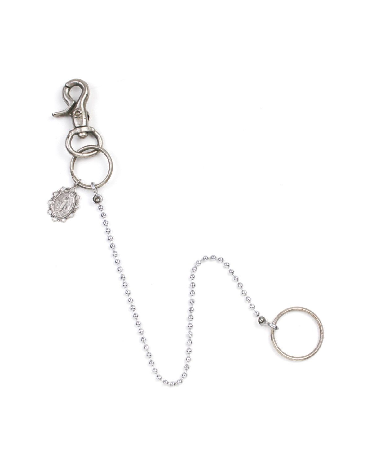 Vintage 1990S JAPANESE MADE SILVER TONE KEYCHAIN RELIGIOUS MEDAL Size ONE SIZE - 4 Thumbnail