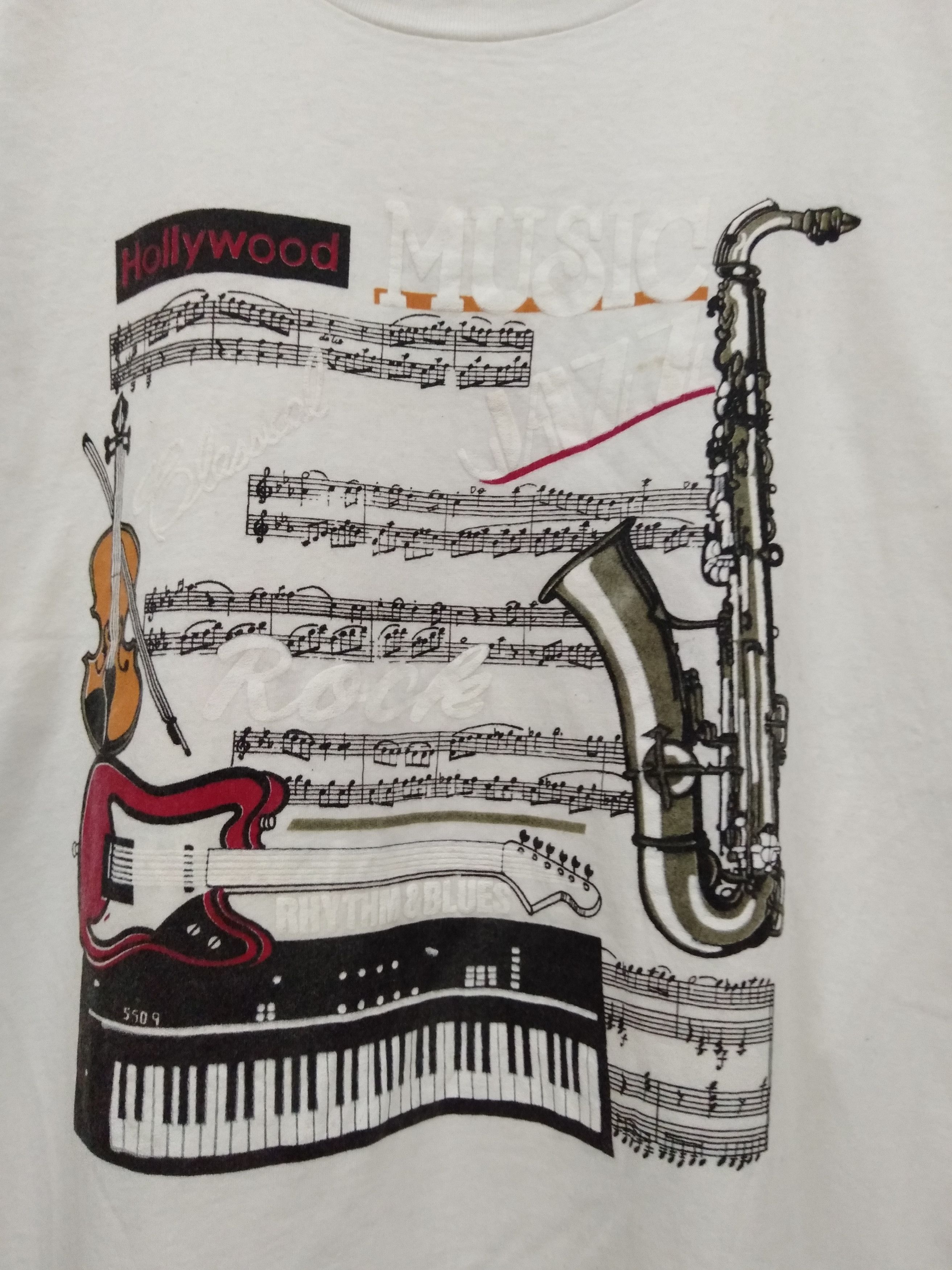 Band Tees × Vintage Vintage 90s Hollywood Music Rock Jazz Blues graphic t shirt Size US XL / EU 56 / 4 - 6 Thumbnail