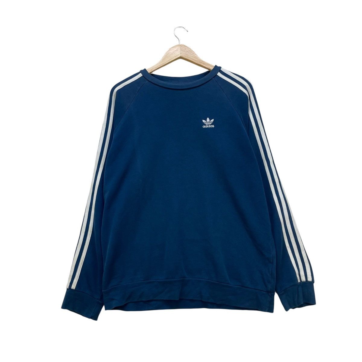 Adidas 💥Vintage Adidas 3-Stripes Crewneck Sweatshirt, Size US M / EU 48-50 / 2 - 1 Thumbnail