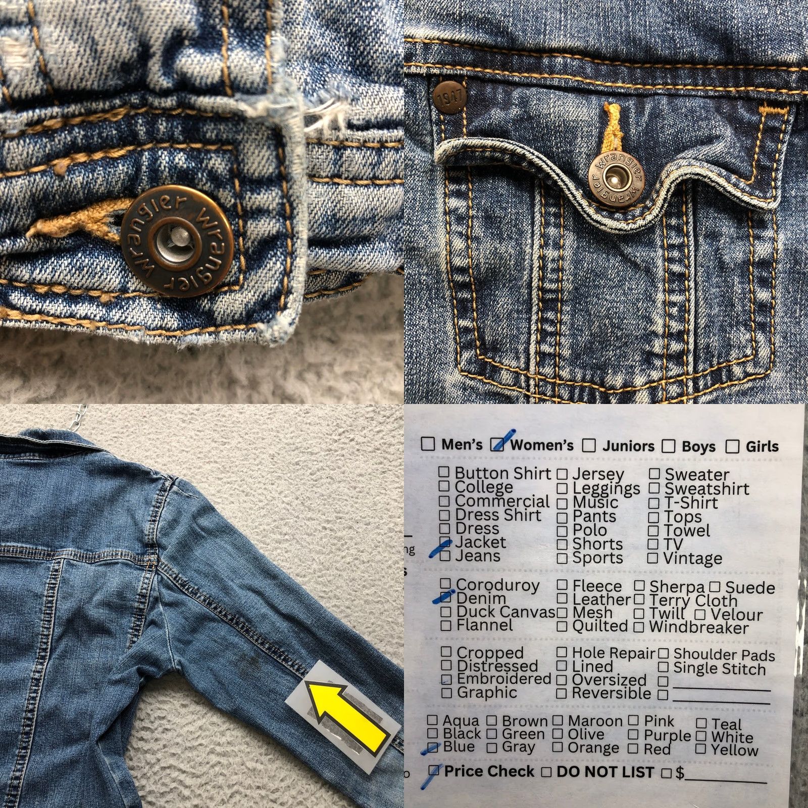 Wrangler VINTAGE Wrangler Denim Jean Trucker Jacket Womens S Long Sleeve Button Pockets Blue 90s Classic Casual Mens Womens Girls? Size S / US 4 / IT 40 - 8 Thumbnail