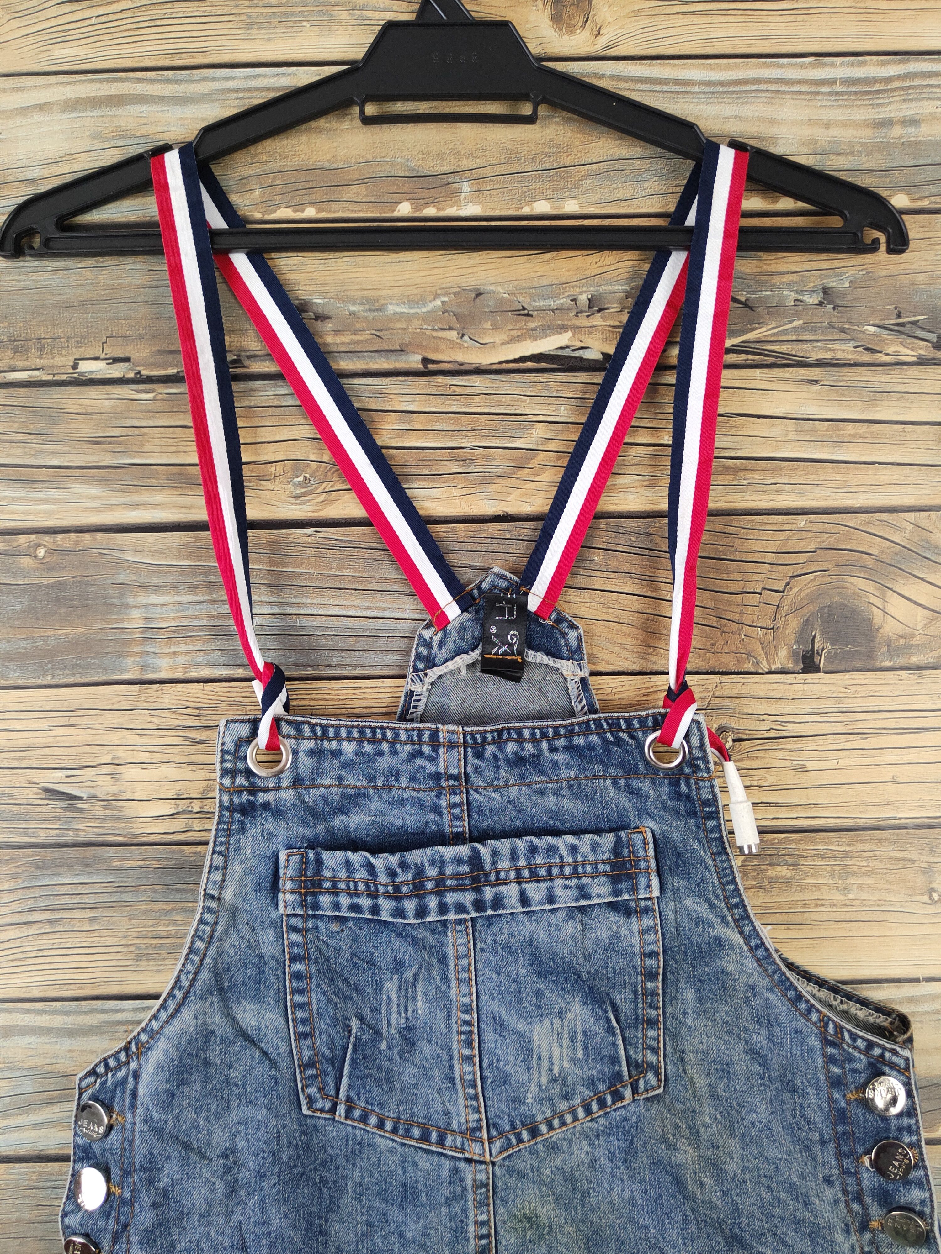 Japanese Brand × Vintage Avant Garde Fashion by Japan Brand Blue Denim Skirt Jumpsuit Size 31" - 2 Thumbnail