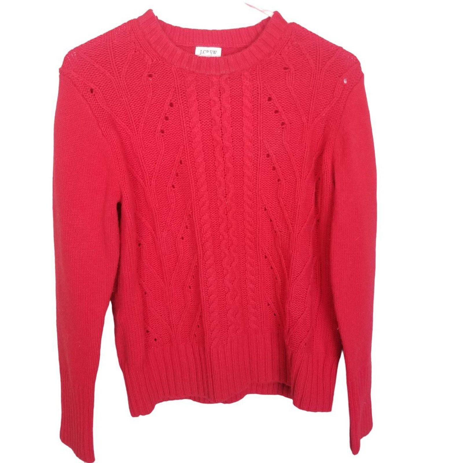 J.Crew J. Crew Womens Lambswool Pointelle Cable Knit Sweater Size M Size M / US 6-8 / IT 42-44 - 2 Thumbnail