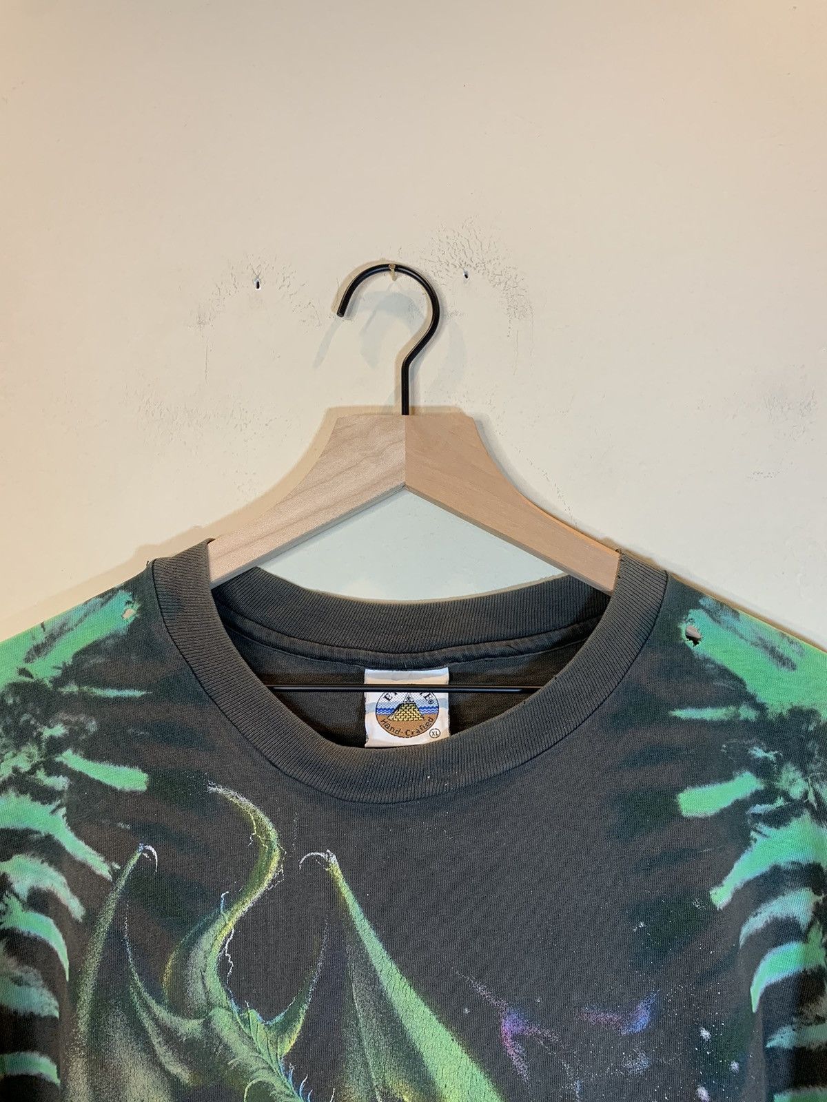 Vintage *RARE* Vintage 90s Wizard Smoking Dragon Single Stitch Shirt Size US XL / EU 56 / 4 - 9 Thumbnail