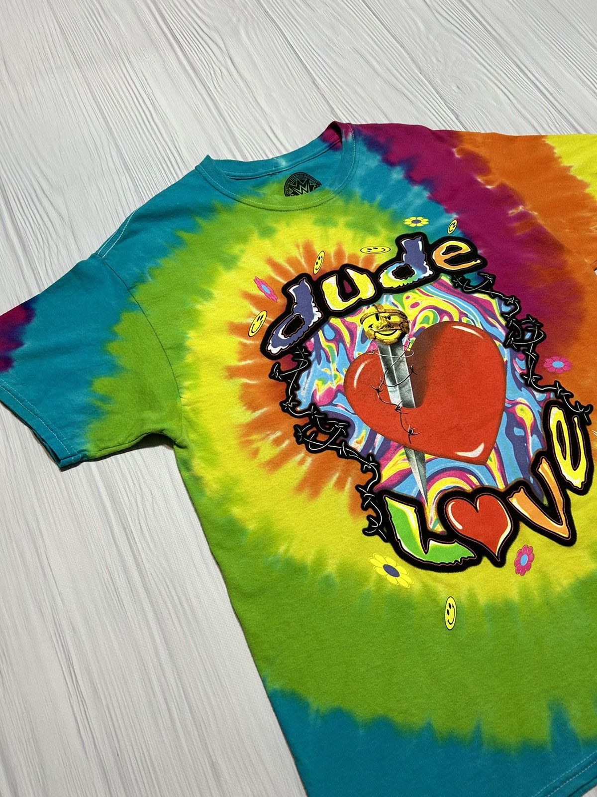 WWE Rare WWE “Dude Love” Tie Dye Style T-Shirt Size US L / EU 52-54 / 3 - 3 Thumbnail