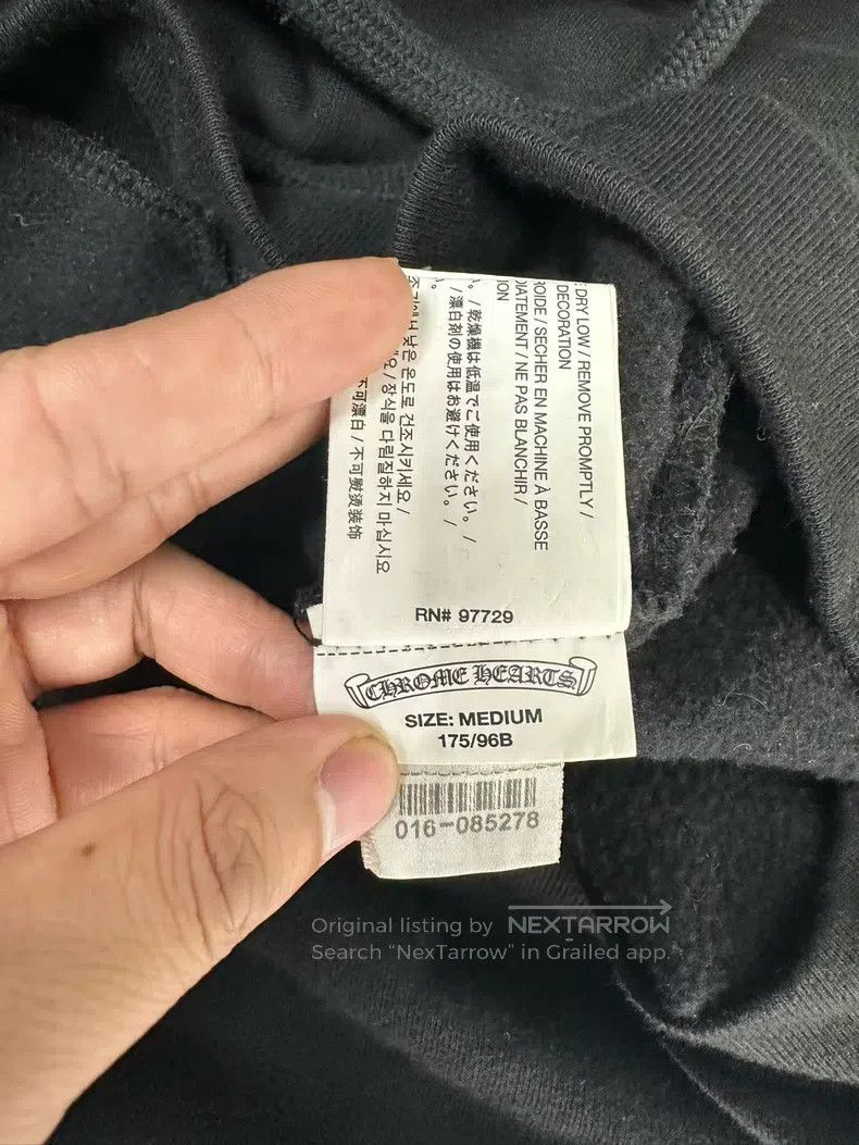 Chrome Hearts CHROME HEARTS Size M Black drawstring hoodie Size US M / EU 48-50 / 2 - 4 Thumbnail
