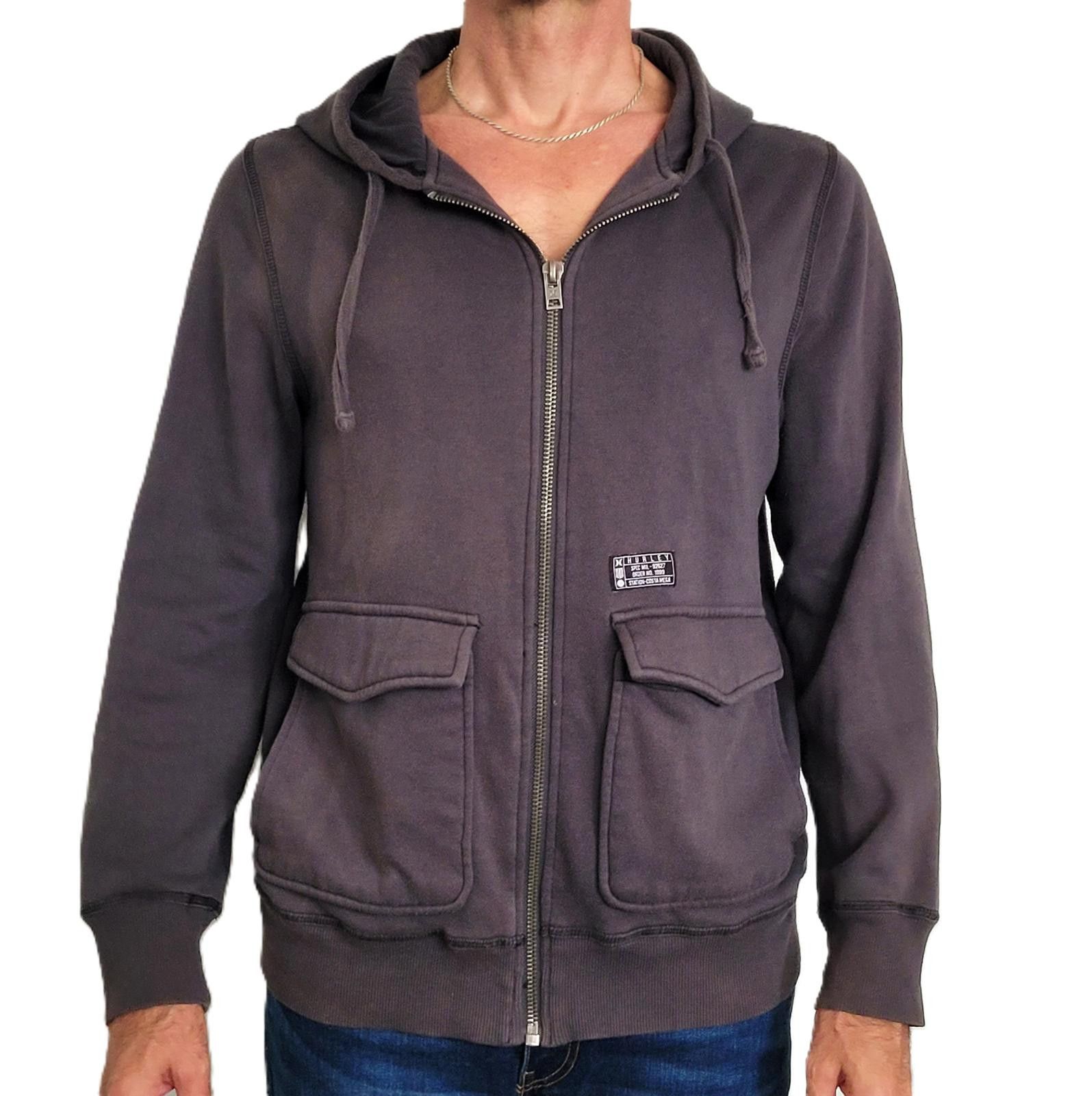 Hurley Hurley Men’s Med Full Zip Hoodie w/ Pockets w/ Flaps Gray Size US M / EU 48-50 / 2 - 1 Thumbnail