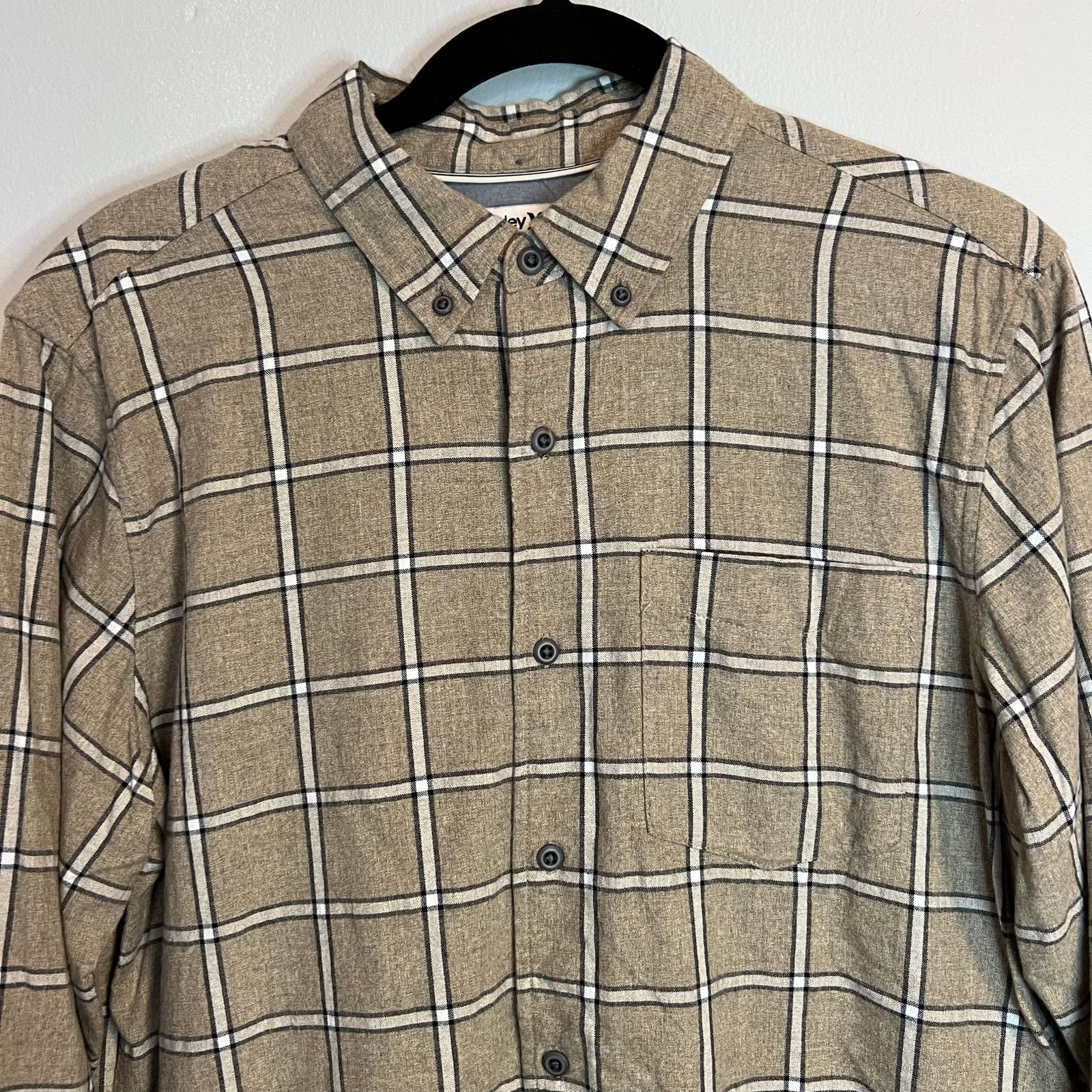 Hurley Hurley Plaid Tan Flannel Button Up Casual Shirt Mens Size M Size US M / EU 48-50 / 2 - 4 Thumbnail