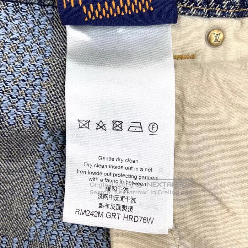 Louis Vuitton Louis Vuitton Blue Feidun Checker Denim Pants Size US 33 - 9 Thumbnail