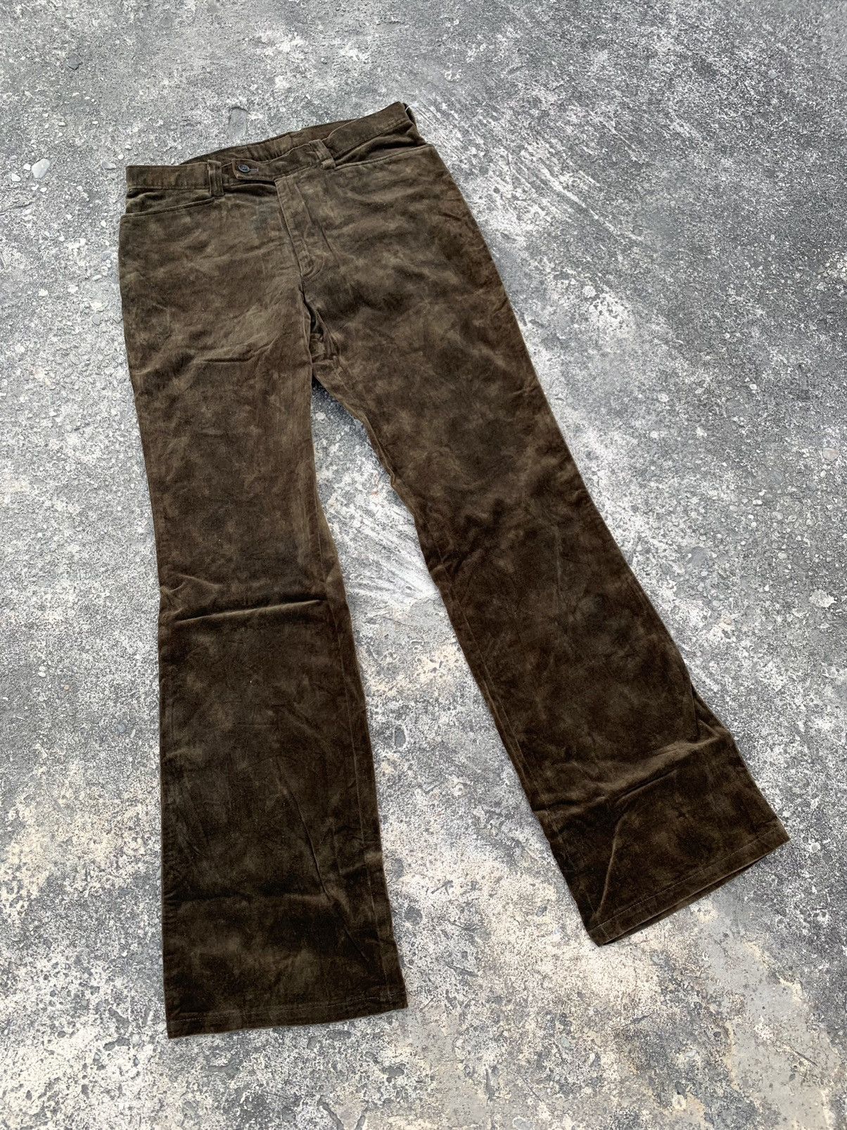 image of Tornado Mart Flared Pants in Olive, Men's (Size 30)