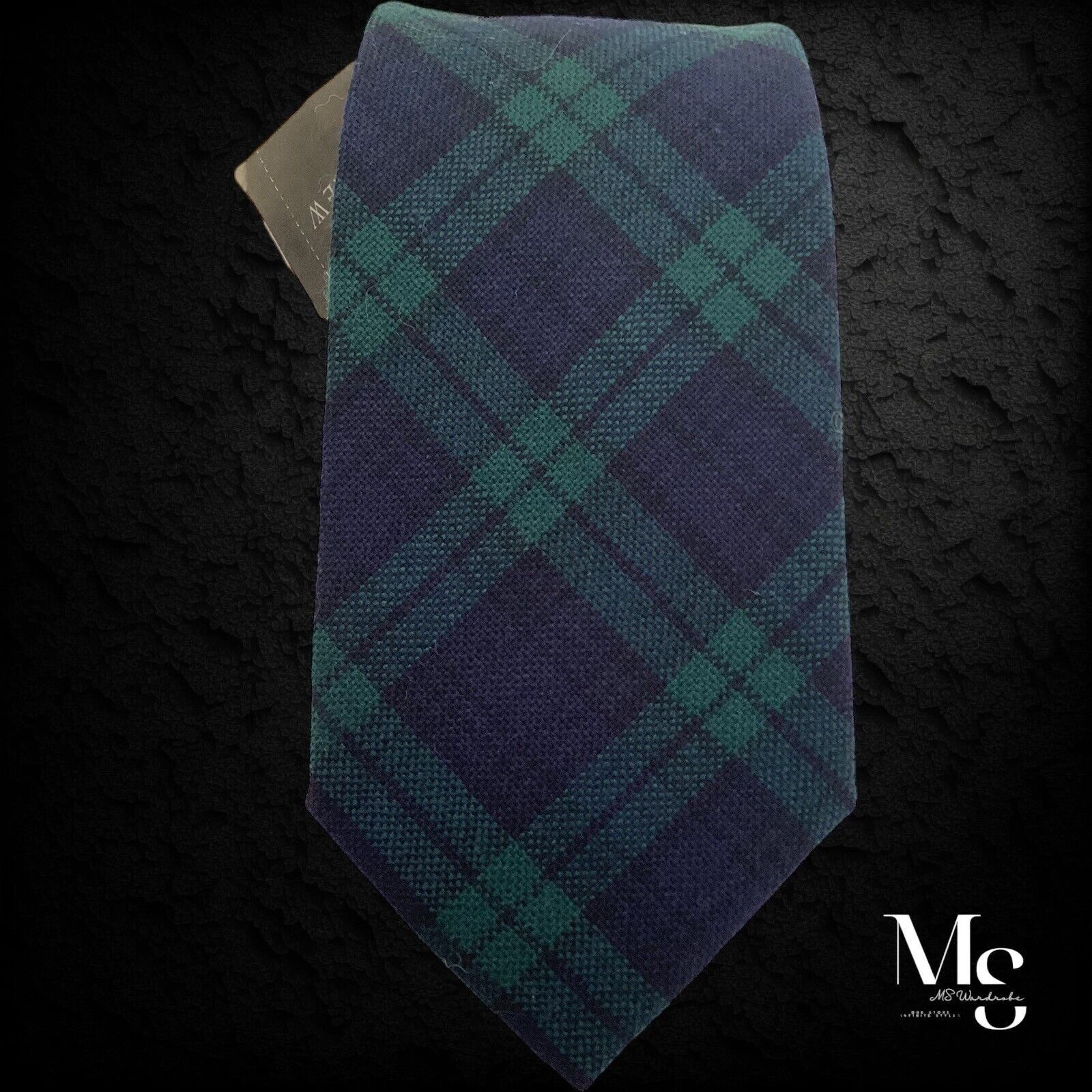 J.Crew $62 J.CREW Blue PLaid Wool Tie Made In USA W: 3.9" NWT Size ONE SIZE - 5 Thumbnail