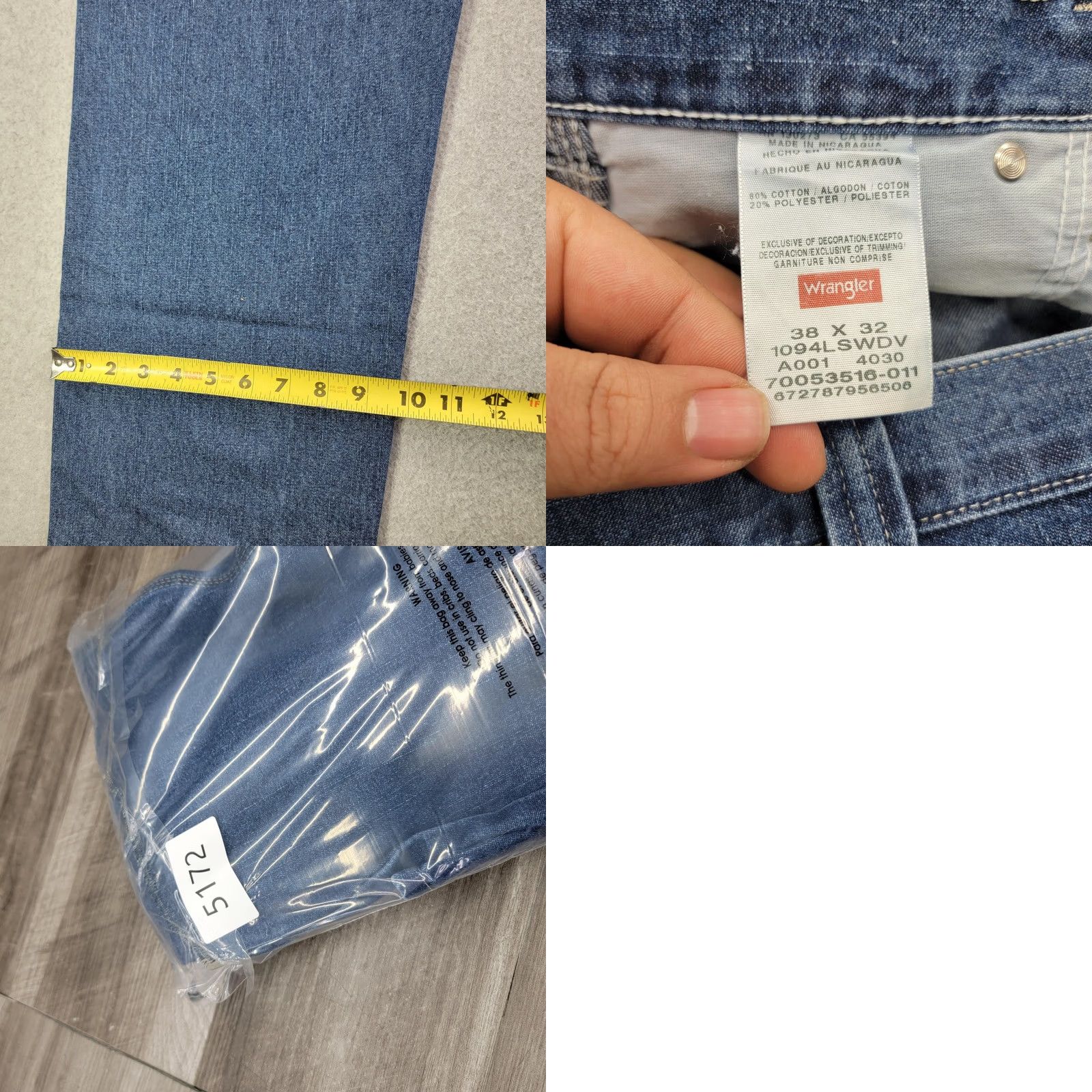 Wrangler Wrangler Jeans Mens 38x32 Denim Blue Carpenter Straight Leg Workwear Relaxed Fit 1094LSWDV Size US 38 / EU 54 - 9 Thumbnail
