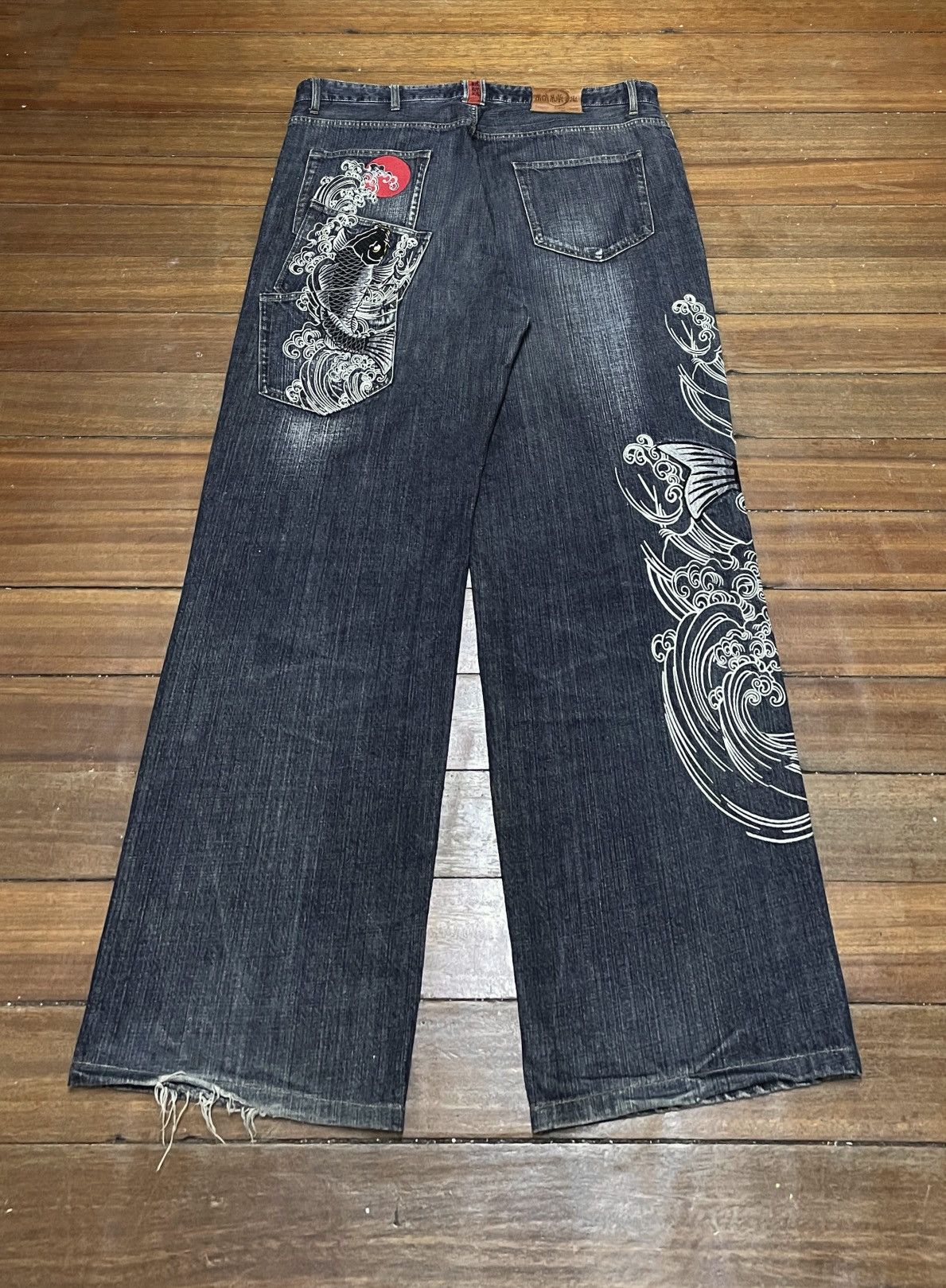Rare Vintage Karakuri Multi Pocket Sukajan Baggy Jeans 1990s