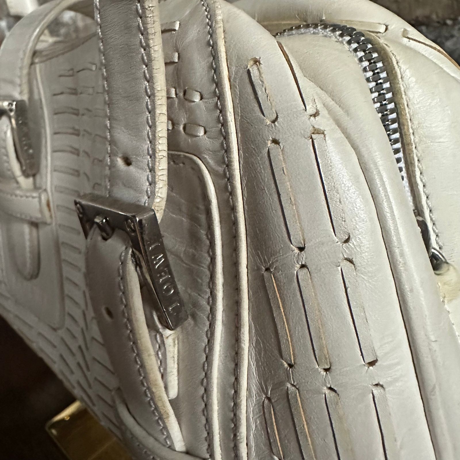 Loewe Vintage 2000's Loewe White Leather Senda Satchel Size ONE SIZE - 14 Thumbnail
