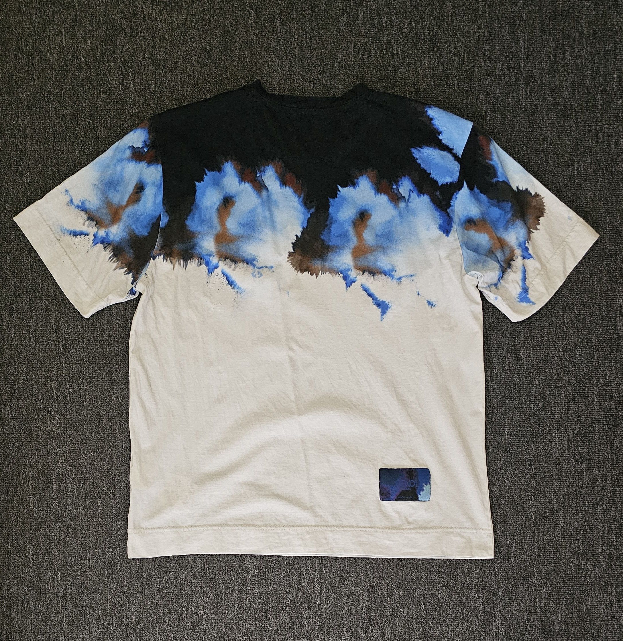 Fendi Fendi Men's Colorful Tie-Dye T-Shirt Size M Size US S / EU 44-46 / 1 - 4 Thumbnail