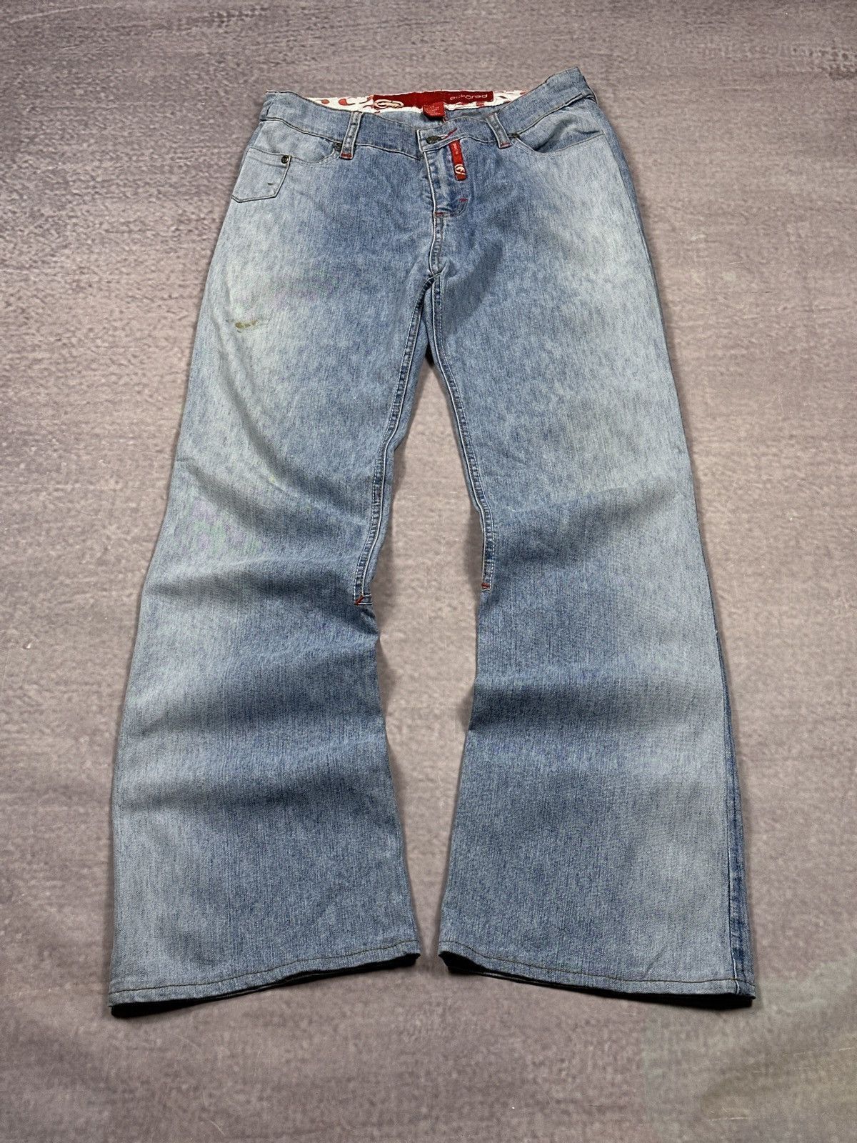 Ecko Unltd. Vintage LGB Style Ecko Unltd Red Flared Distressed Jeans Size US 30 / EU 46 - 1 Thumbnail
