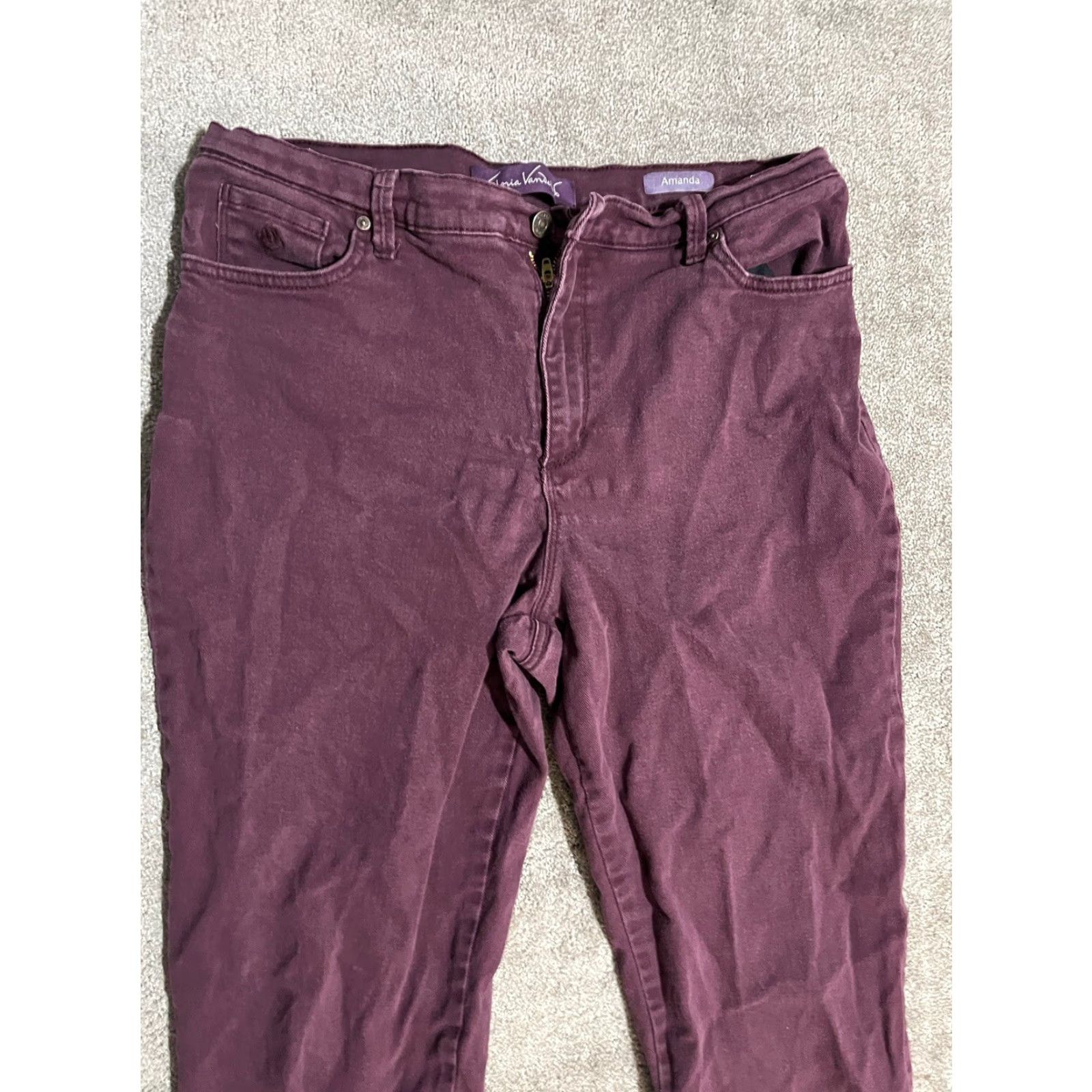 Gloria Vanderbilt Gloria Vanderbilt Amanda Jeans Women 16P Petite Burgundy Denim Stretch Tapered 90s Designer EUC Womens Size 38" / US 16 / IT 52 - 2 Thumbnail
