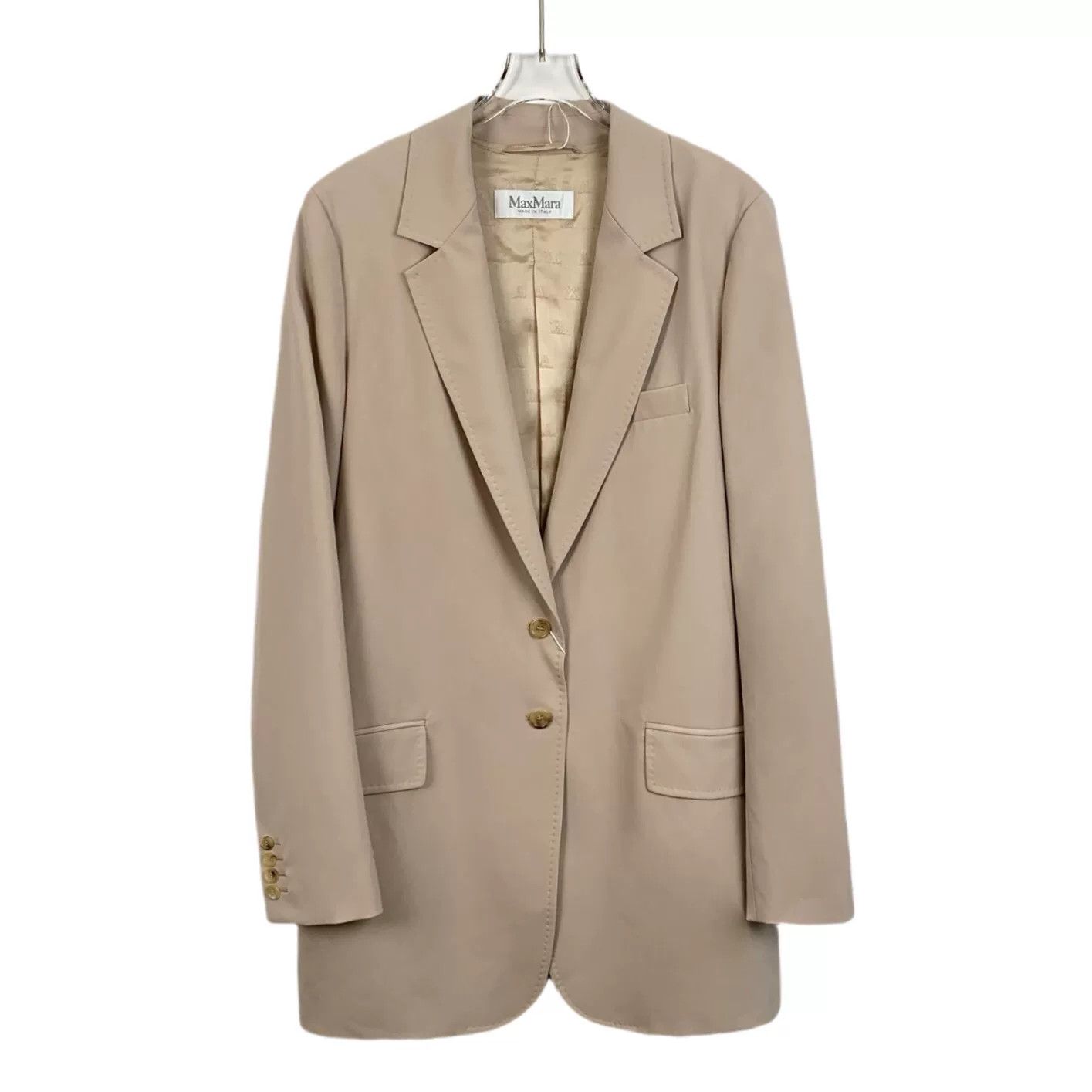 Max Mara Max Mara Formal Wool Beige Jacket L Women Size L / US 10 / IT 46 - 1 Thumbnail