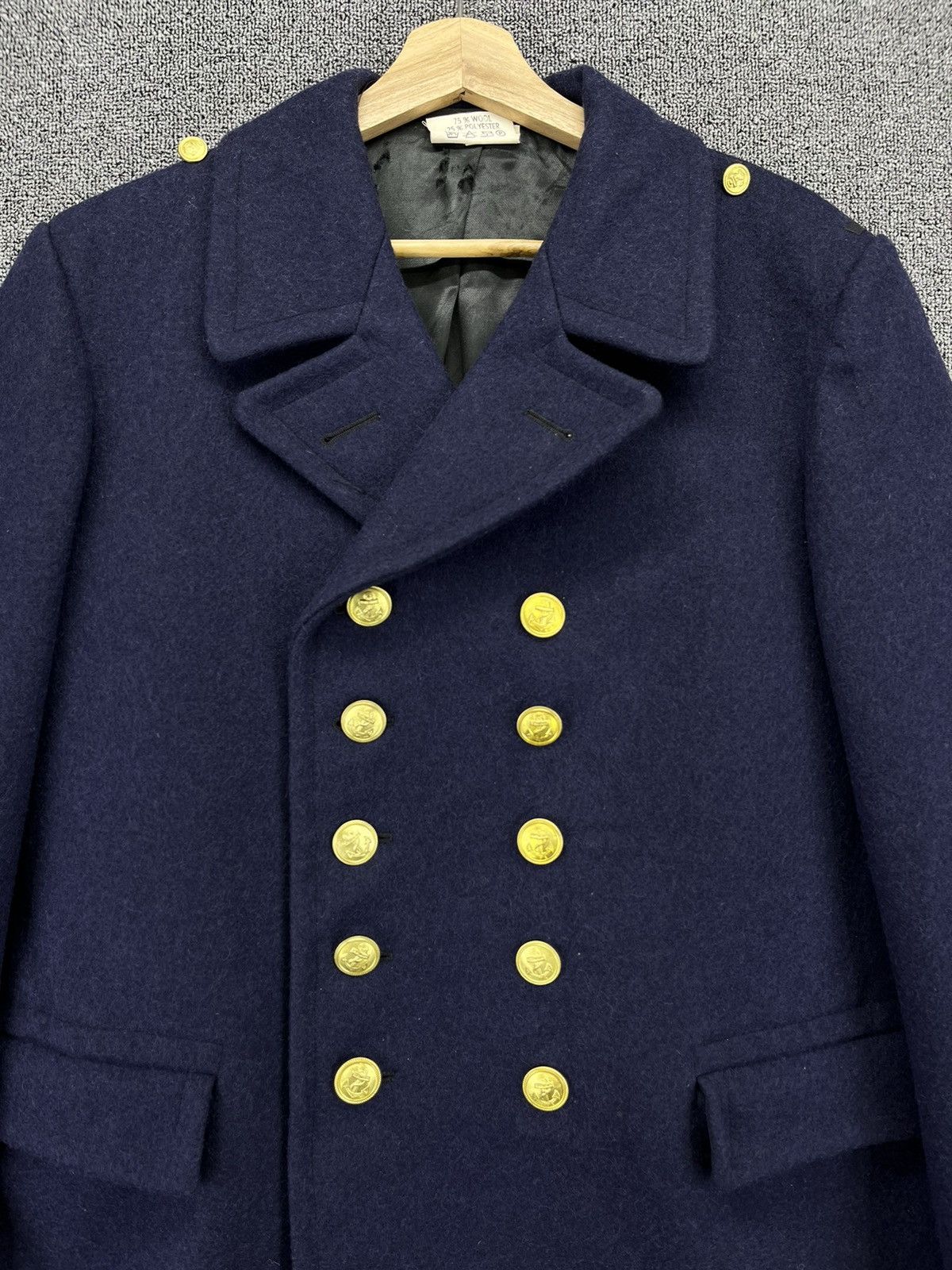 Vintage Vintage 80s GMBH Germany Navy Wool Double Breasted Jacket Size US S / EU 44-46 / 1 - 5 Thumbnail