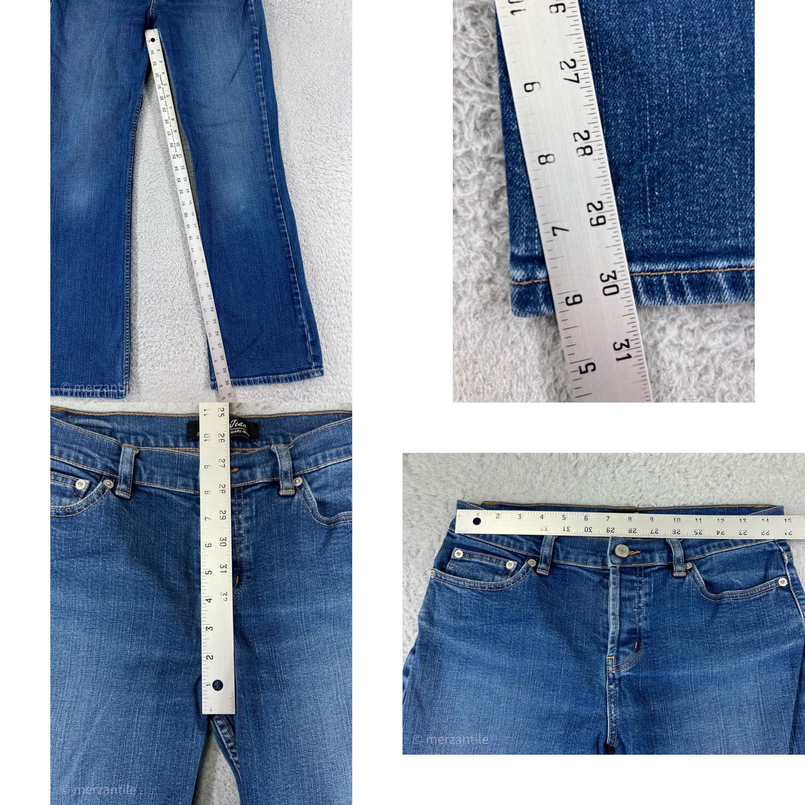Vintage London Jeans Jeans Blue Denim Flared Button 6 Womens Cotton Blend Stretch Regular 28 Inseam 30 Inseam 5-Pocket Design Size 28" / US 6 / IT 42 - 9 Thumbnail
