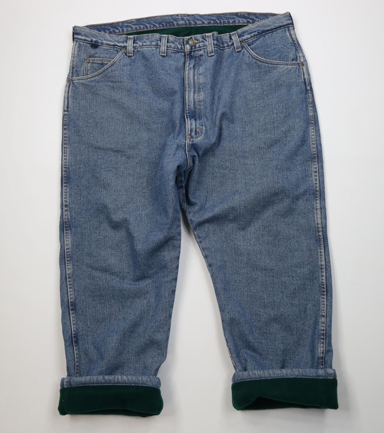 Wrangler Vintage Wrangler Fleece Lined Wide Leg Denim Jeans Blue Size US 44 / EU 60 - 1 Thumbnail