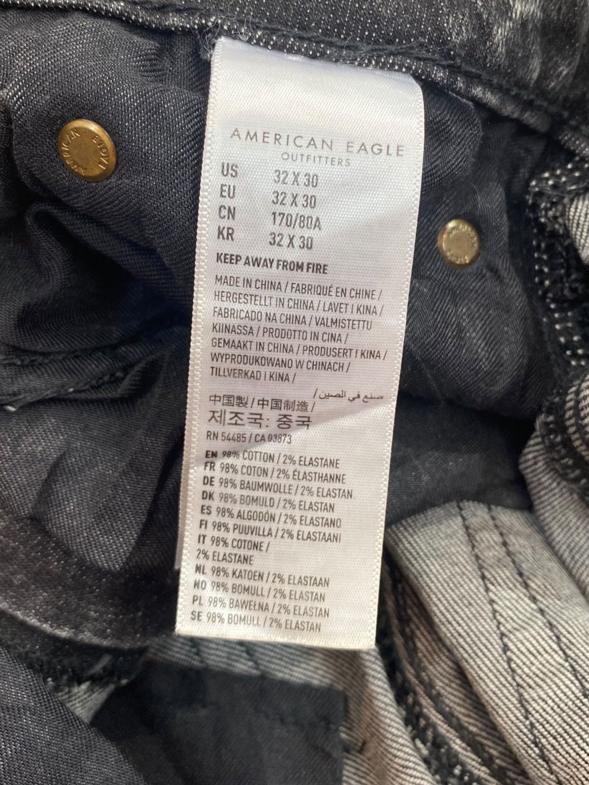 American Eagle Outfitters American Eagle Outfitters Acid Black Wash Jeans Size US 32 / EU 48 - 11 Thumbnail
