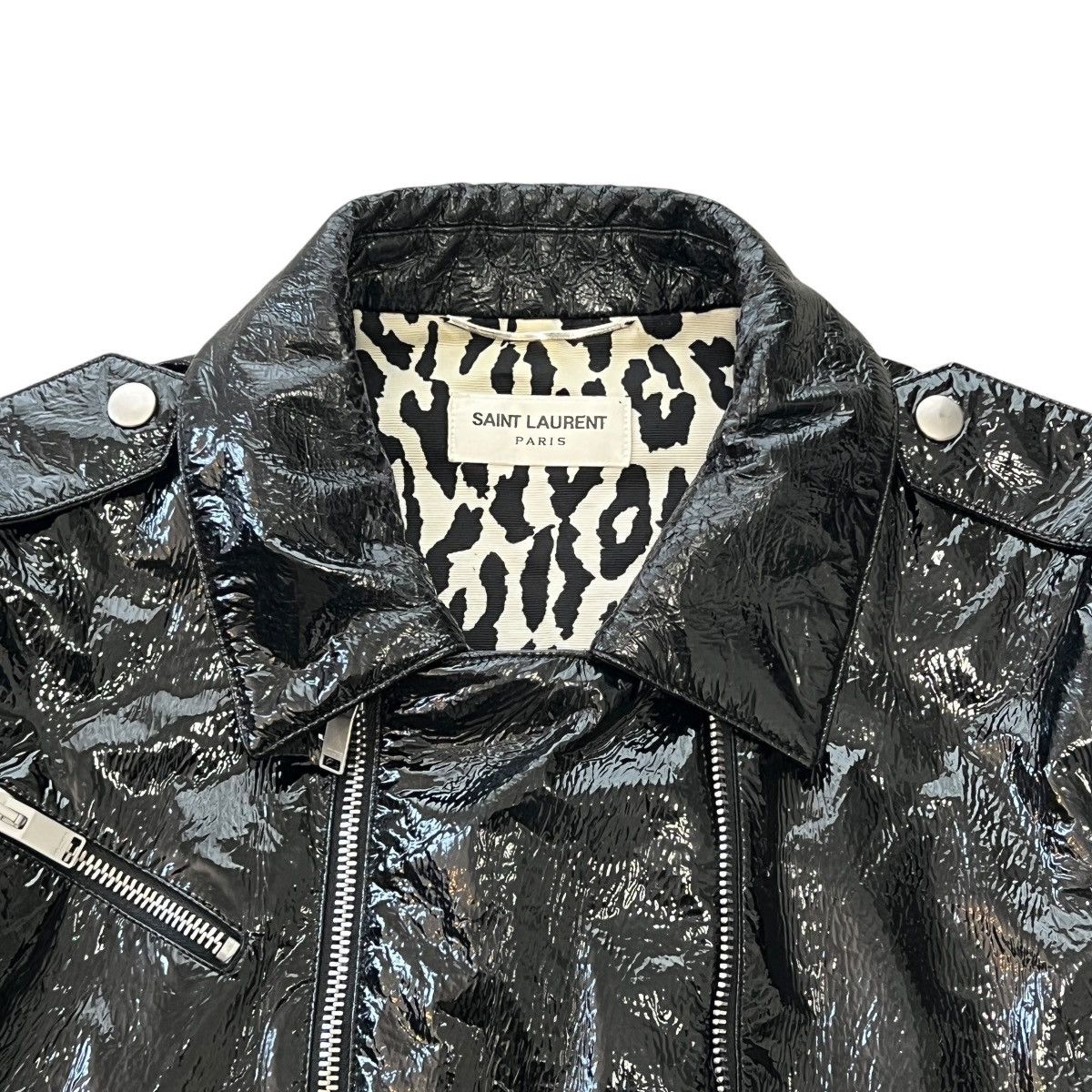 Saint Laurent Paris SAINT LAURENT HEDI 15AW Leopard Patents Double Riders Jacket Size US M / EU 48-50 / 2 - 5 Thumbnail