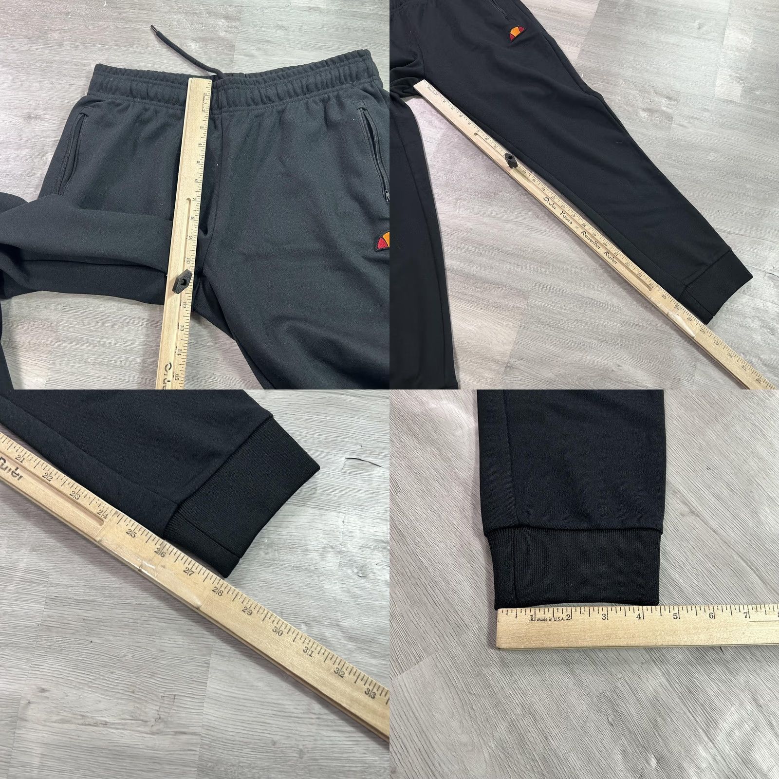 Ellesse Ellesse Mens Medium Black Fleece Jogger Sweatpants with Pockets EM04351 Size US 31 - 8 Thumbnail