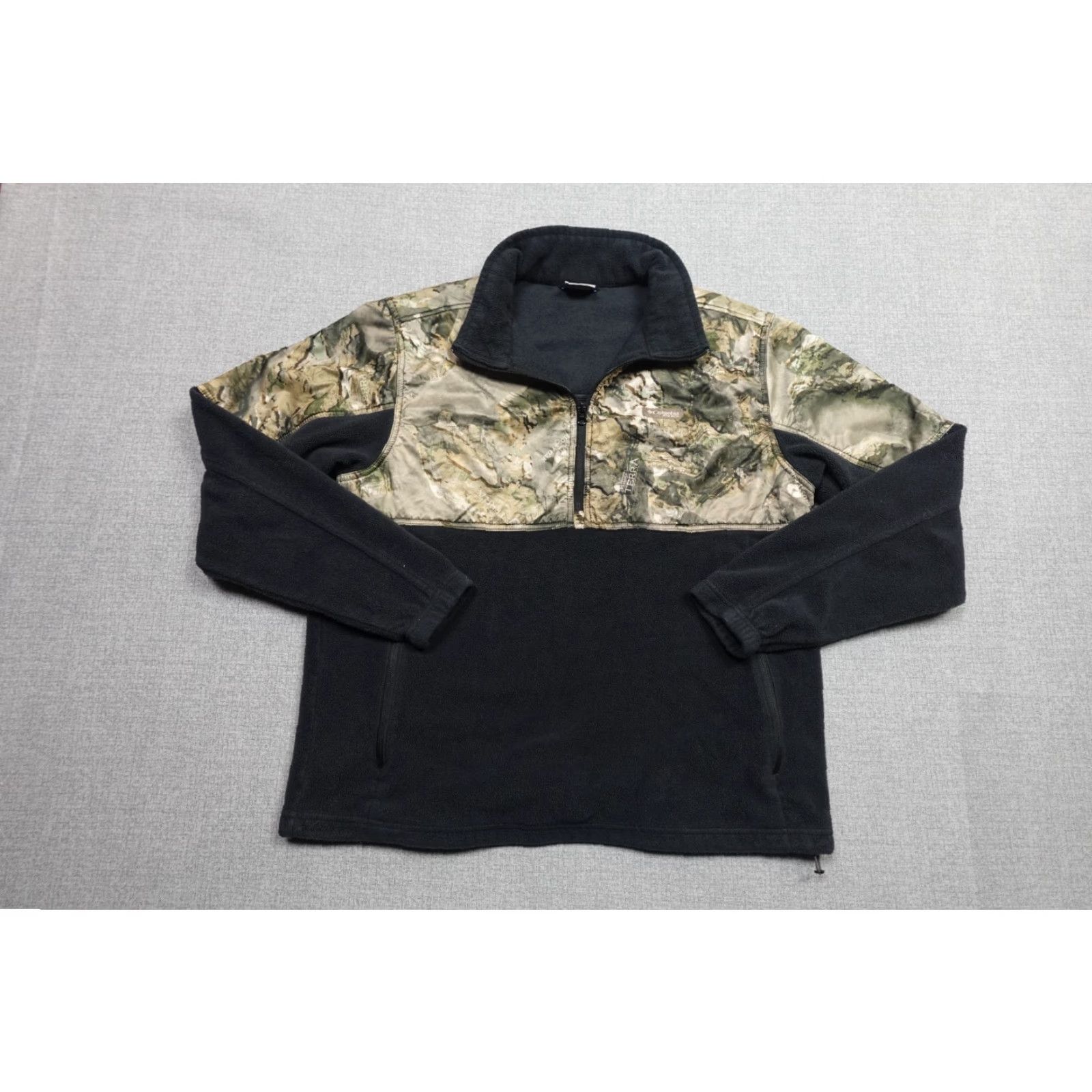 Vintage Columbia PFG Camo Fleece Mens XL Black Mossy Oak Quarter Zip Pullover Jacket Size US XL / EU 56 / 4 - 4 Thumbnail