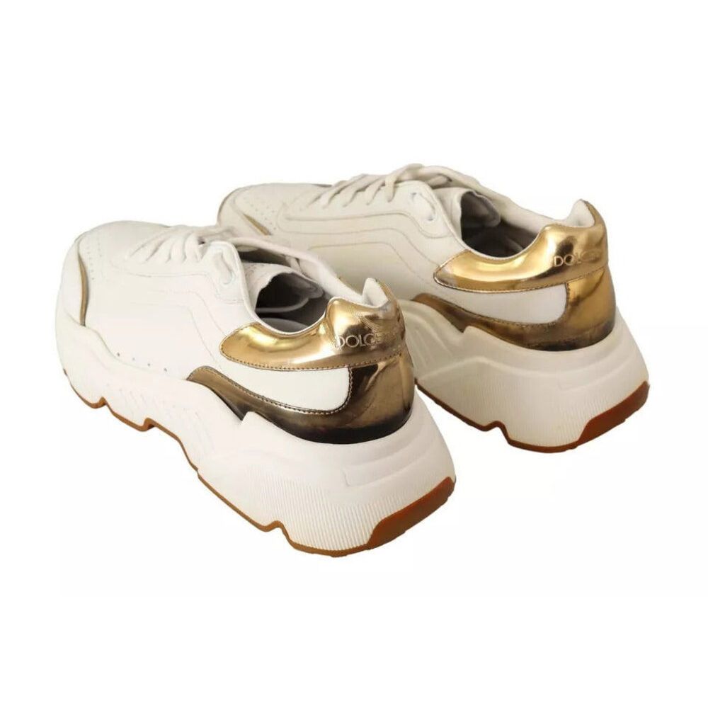 Dolce & Gabbana Dolce & Gabbana White Gold Leather Sport DAYMASTER Sneakers Size US 11.5 / EU 44-45 - 4 Thumbnail