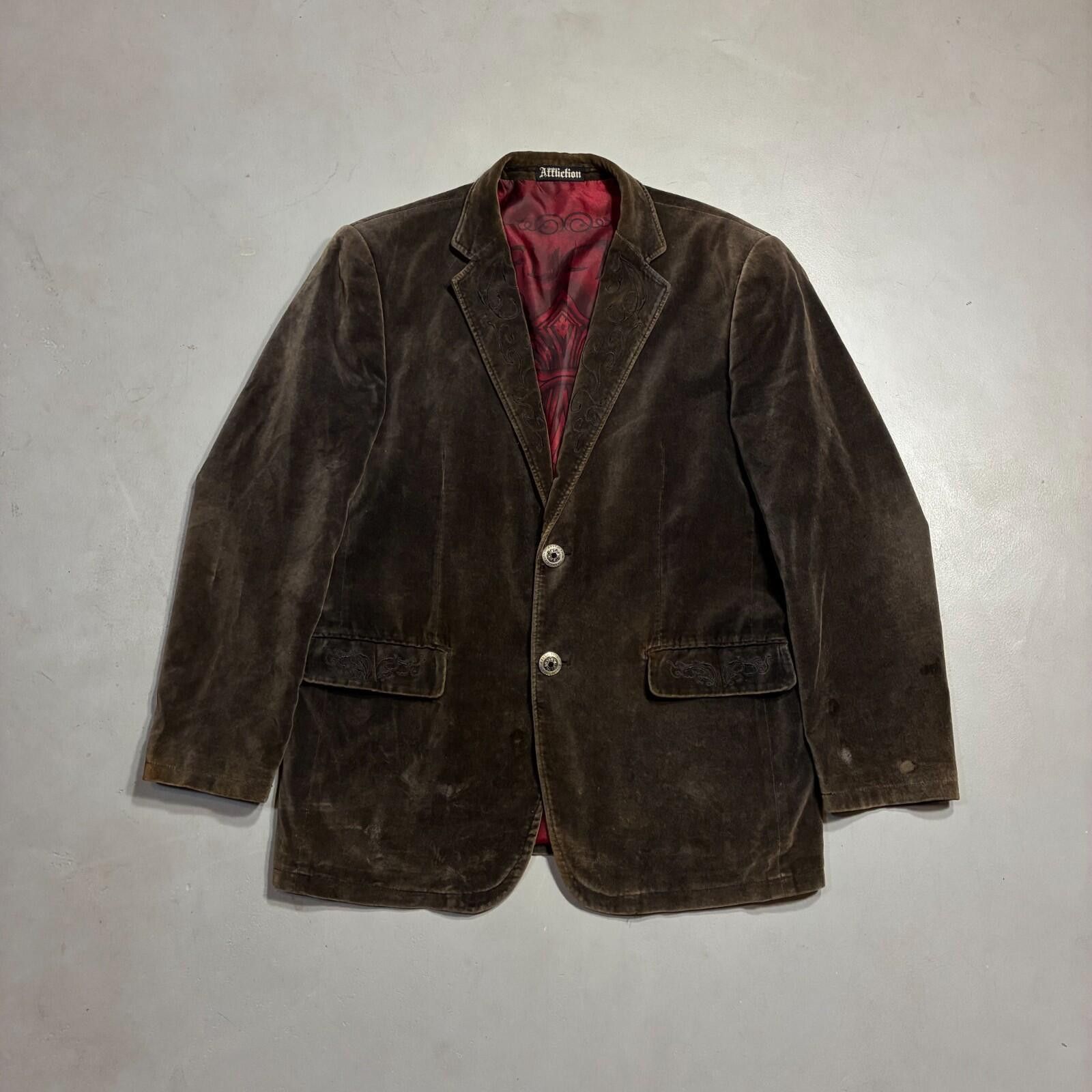 Affliction affliction red label velvet blazer brown Y2K Size US L / EU 52-54 / 3 - 1 Thumbnail