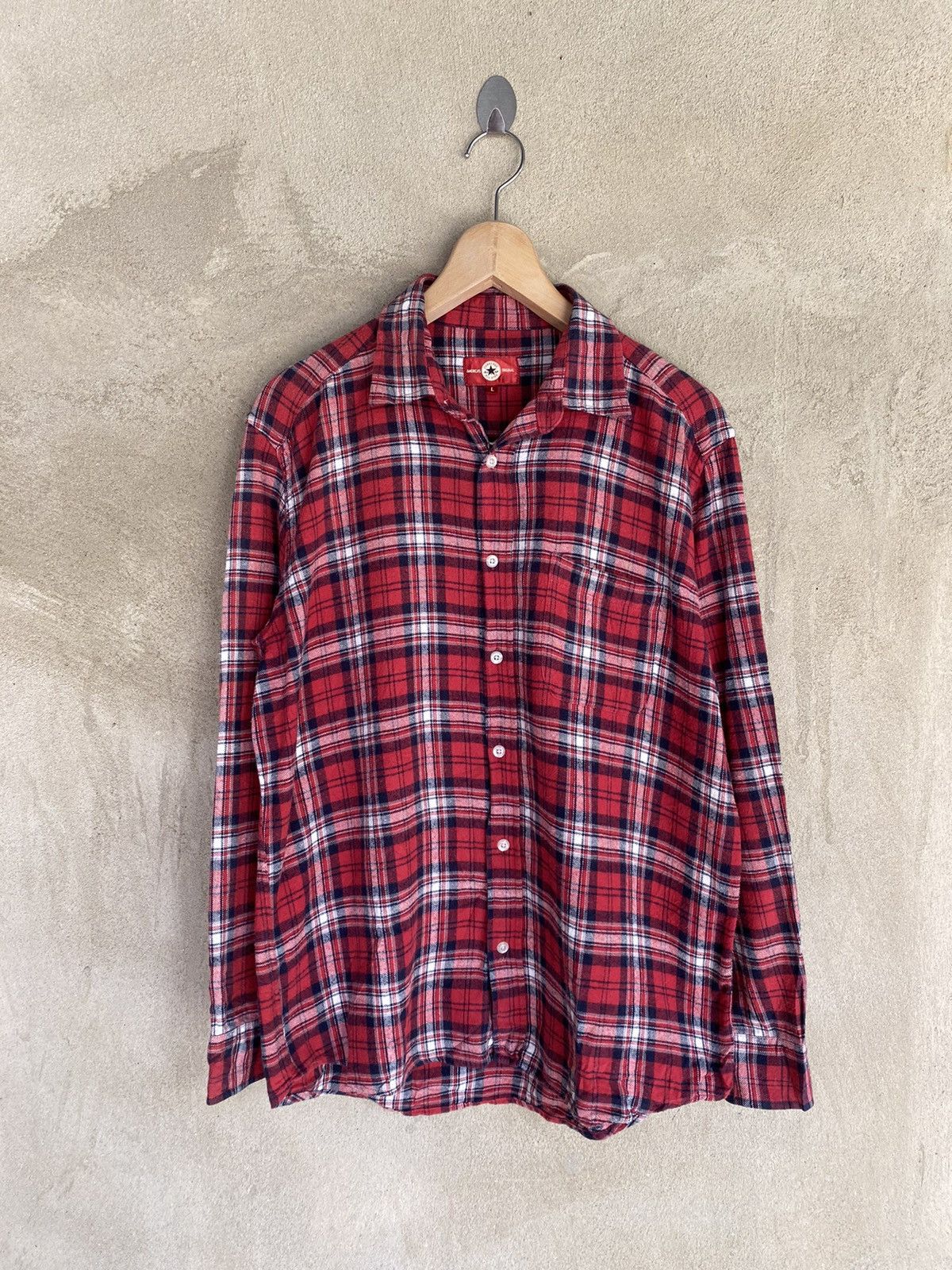 Converse Vintage Converse Plaid Tartan Flannel Shirt Button Up Size US M / EU 48-50 / 2 - 2 Thumbnail