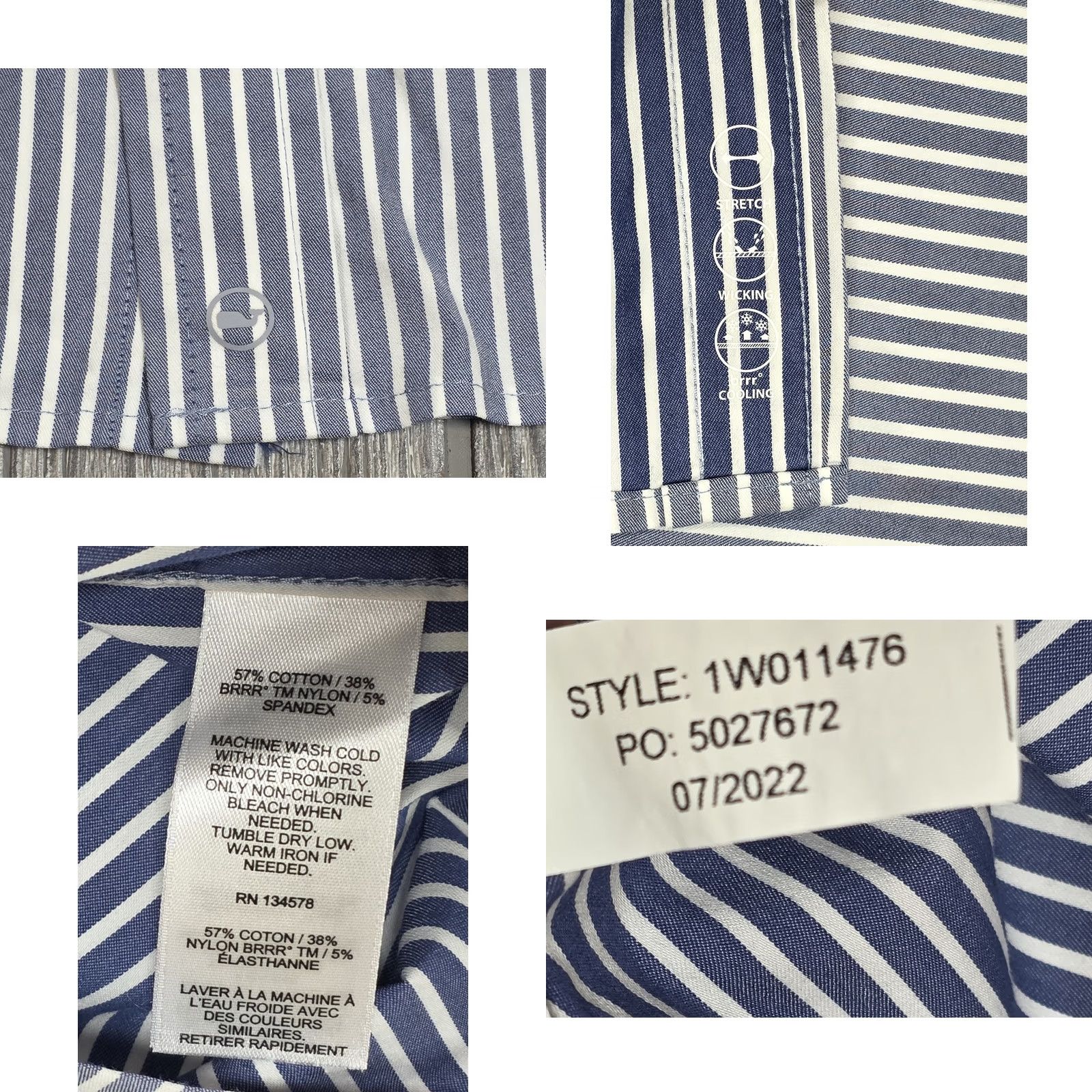 Vineyard Vines Vineyard Vines Shirt Men XL Blue Stripe Button-Up On The Go Performance BRR Shirt Size US XL / EU 56 / 4 - 8 Thumbnail