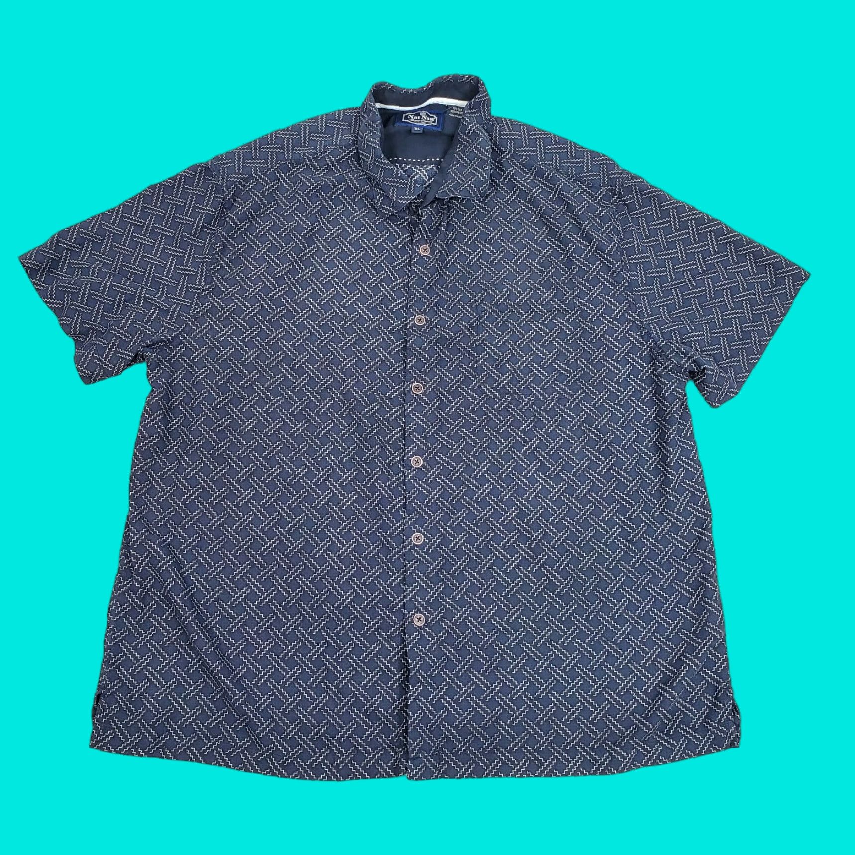 Nat Nast Nat Nast Shirt Mens XL Black Hawaiian Button Up Luxury Originals Silk Size US XL / EU 56 / 4 - 1 Thumbnail