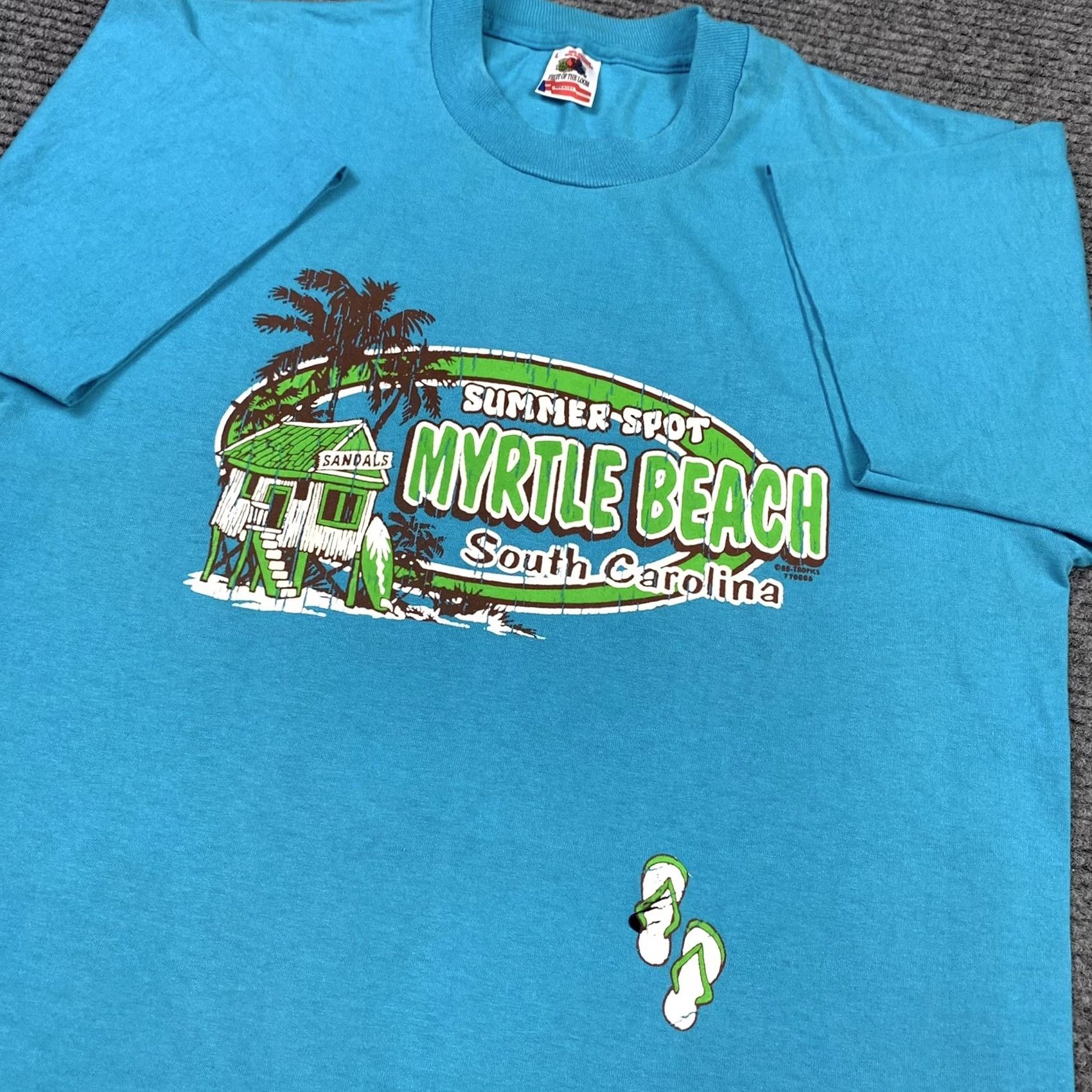 Fruit Of The Loom VINTAGE Myrtle Beach South Carolina Single Stitch Graphic T Shirt Large Size US L / EU 52-54 / 3 - 7 Thumbnail