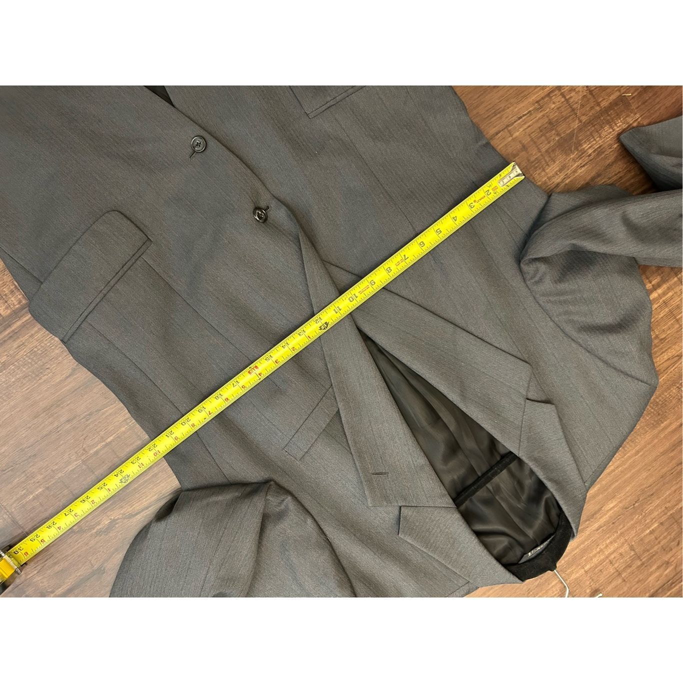Burberry Burberry’s Pure Wool Gray Pinstripe Two-Button Blazer Sz 44R Size 44R - 11 Thumbnail