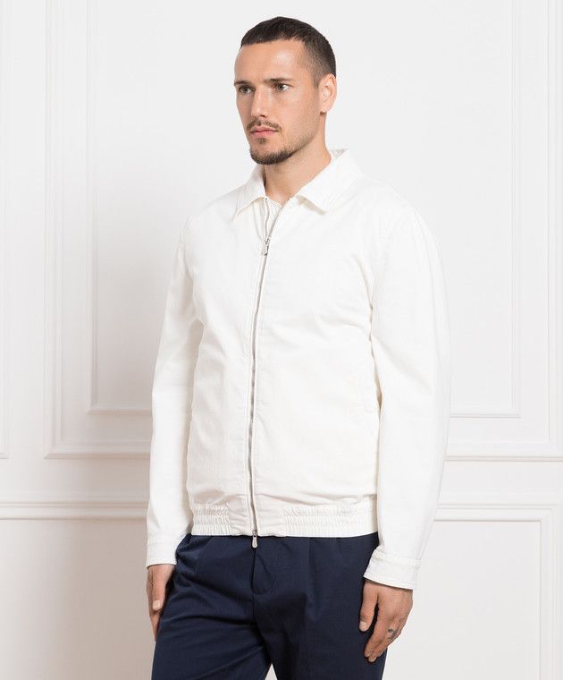 Brunello Cucinelli o1w1db10924 Long Jacket in White Size US XS / EU 42 / 0 - 4 Thumbnail