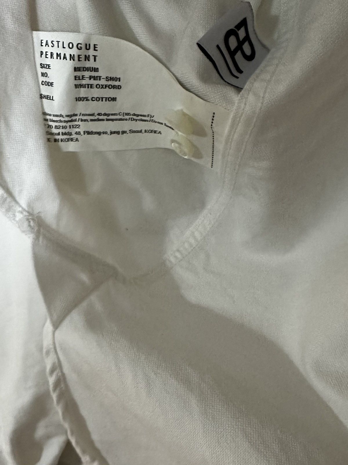 EASTLOGUE B.D. Regular Shirt White Oxford Size US M / EU 48-50 / 2 - 8 Thumbnail