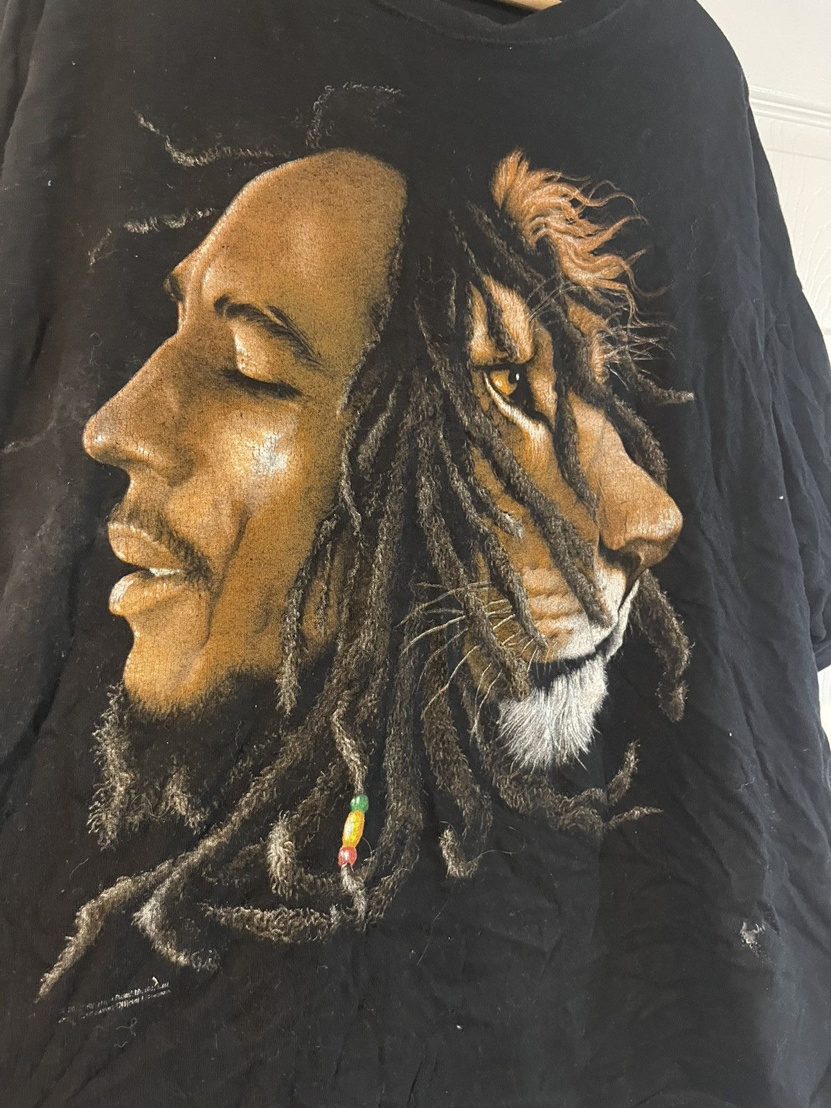 Vintage Vintage Y2K Bob Marley Shirt Big Graphic Lion Jamaica 2XL Size US XXL / EU 58 / 5 - 2 Thumbnail