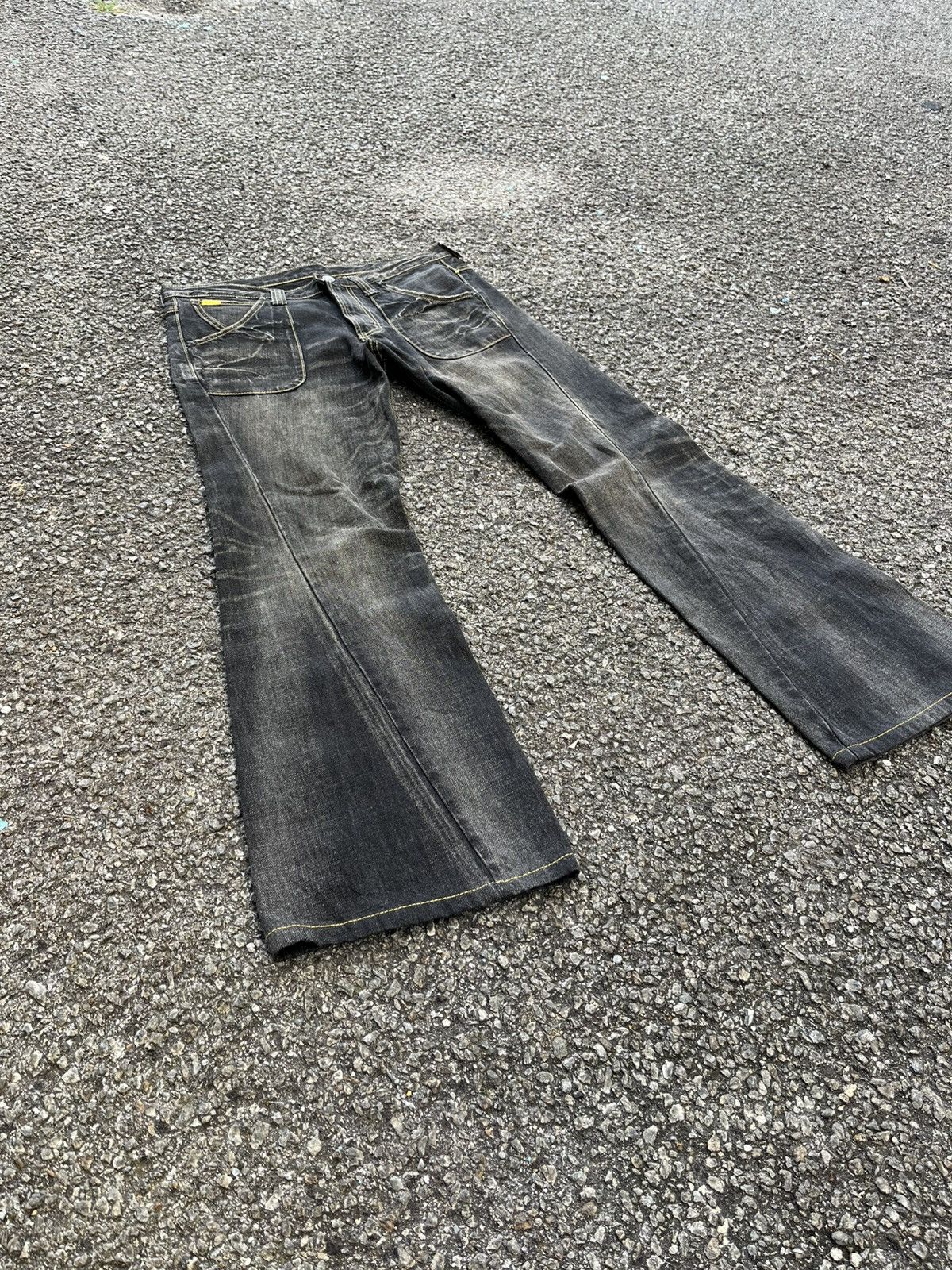 Hysteric Glamour FLARE JEANS LEE RAIDERS TWIST LEG STUDED STYLE BOOTCUT DENIM Size US 30 / EU 46 - 2 Thumbnail