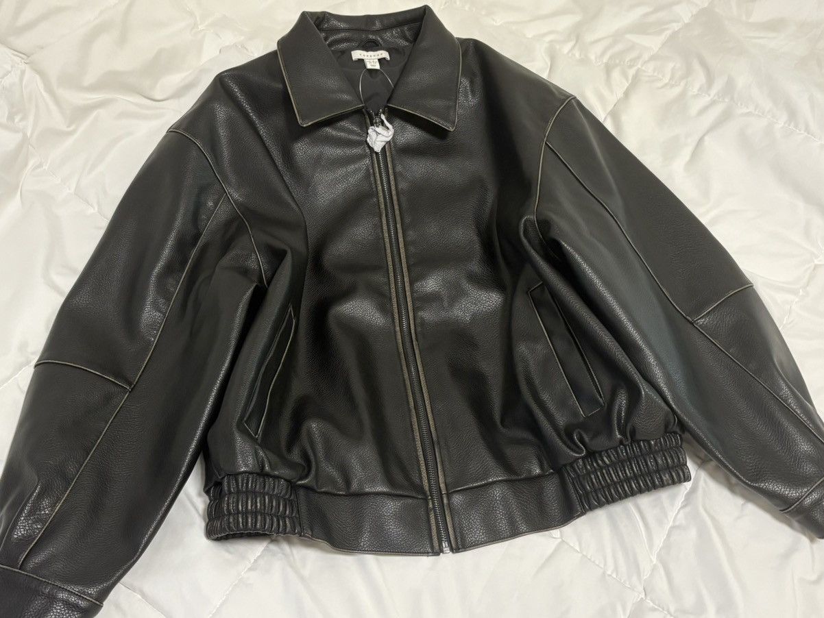 Topshop Topshop faux leather oversized bomber jacket in black Size S / US 4 / IT 40 - 1 Thumbnail