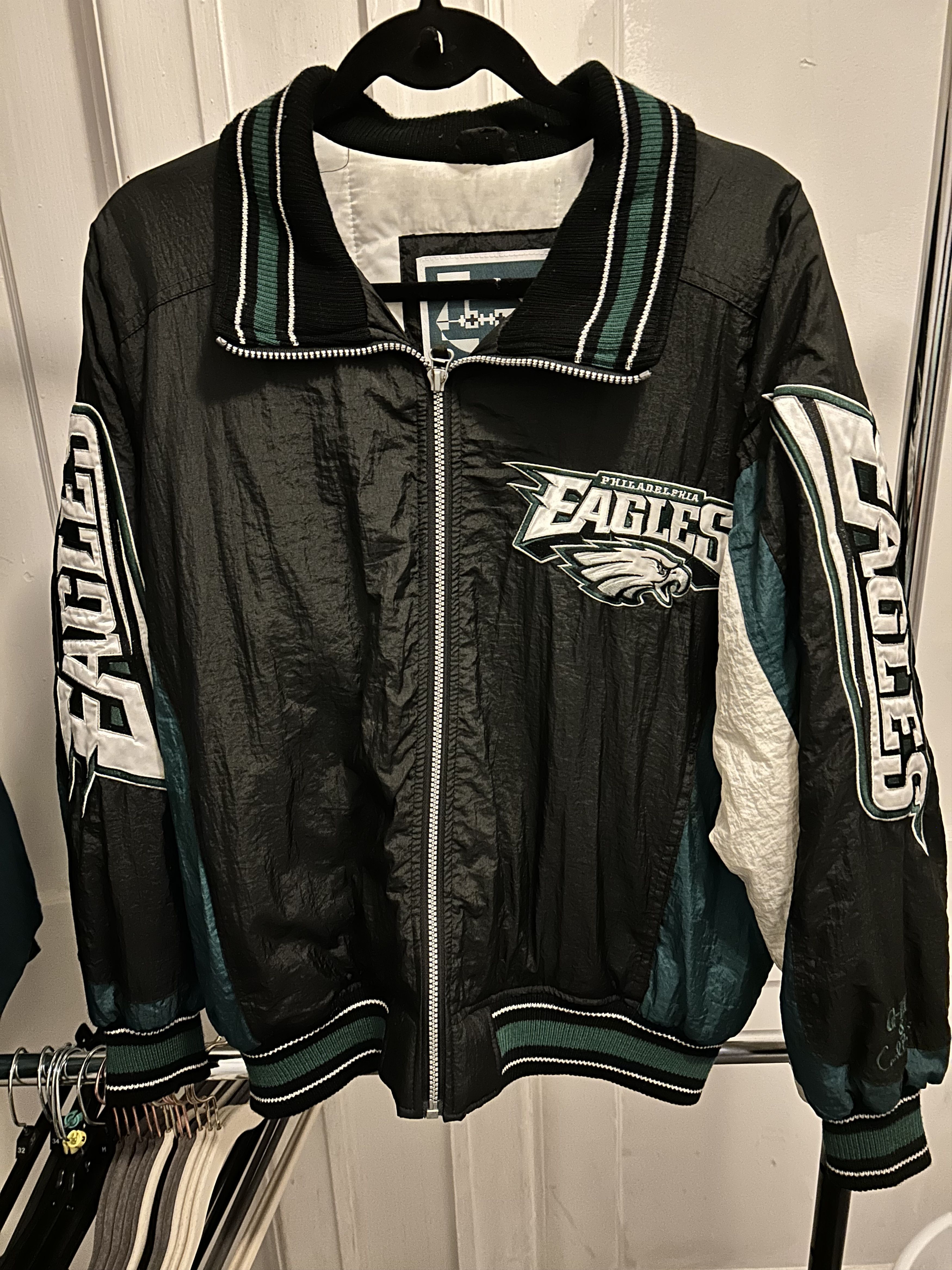 Vintage Philadelphia Eagles Carl Banks Leather Jacket - Maker of