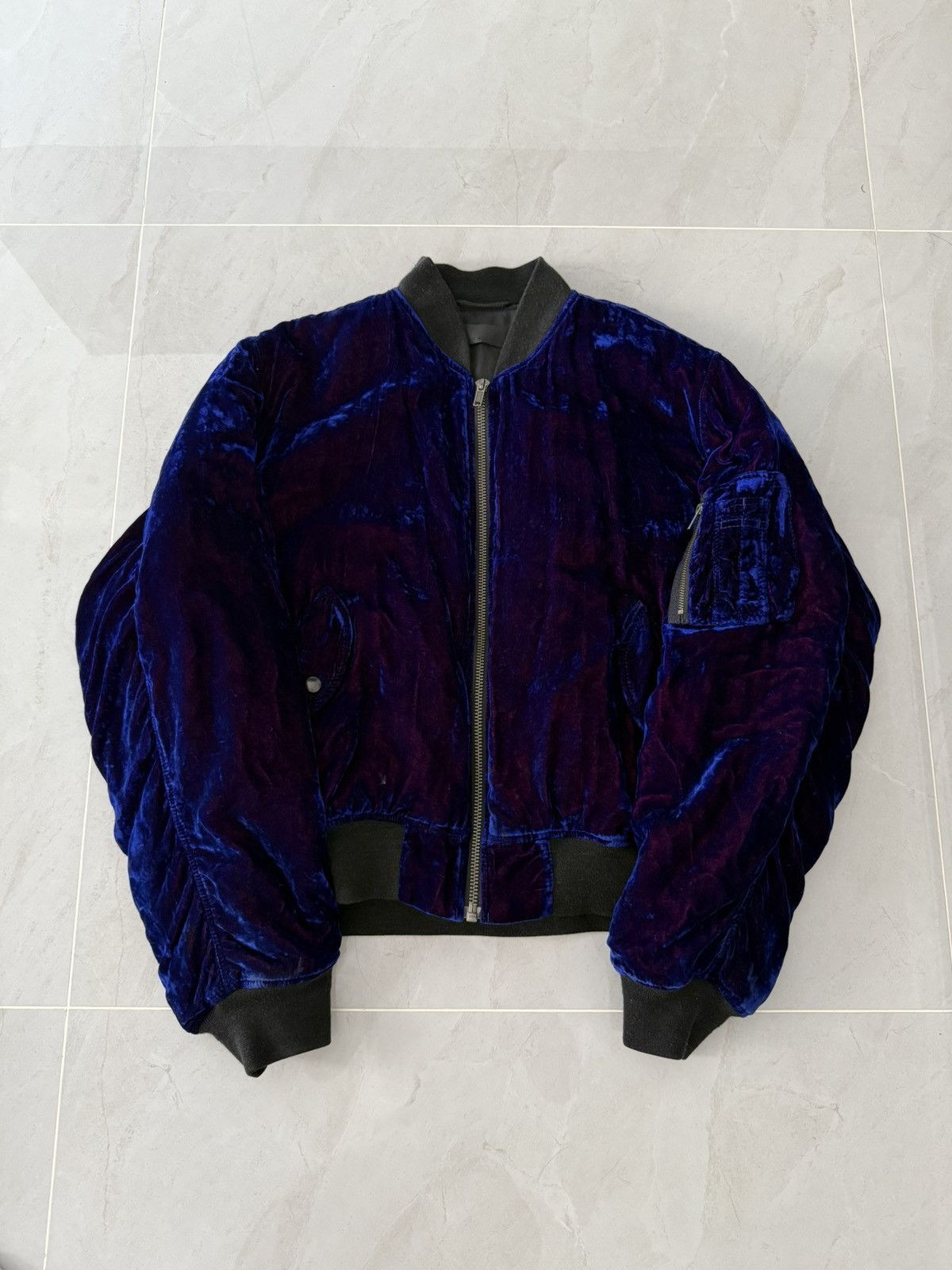Haider Ackermann Haider Ackermann FW16 Cobalt Blue Crushed Velvet Jacket Sz.M Size US M / EU 48-50 / 2 - 1 Thumbnail