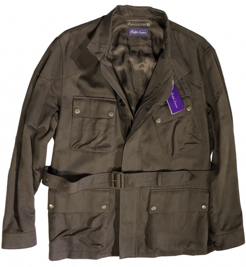 Ralph Lauren Purple Label RLPL 🇮🇹 WAXED COTTON/LINEN BELTED HUNTERS JACKET XXL NWT Size US XXL / EU 58 / 5 - 7 Thumbnail