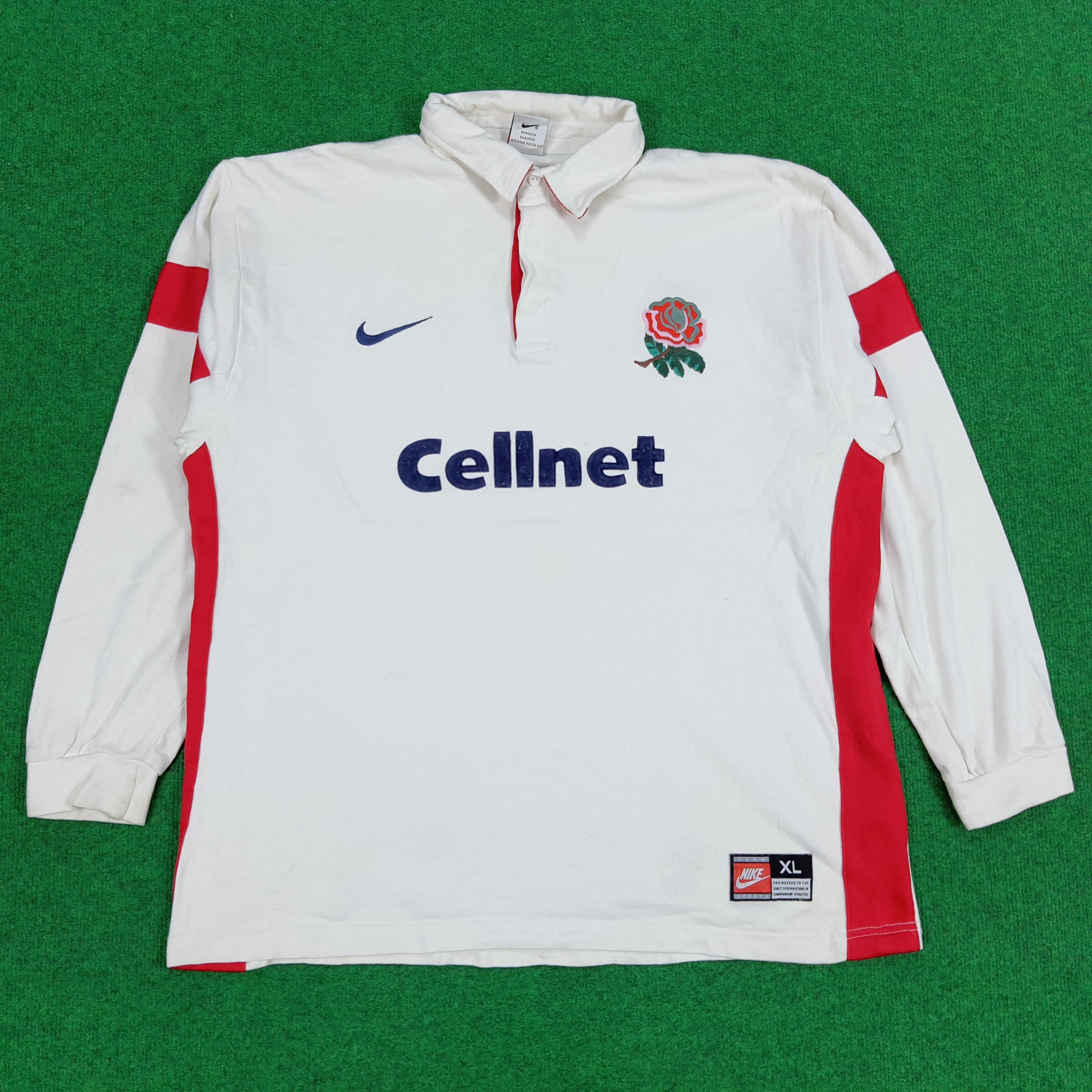 Nike × Vintage Vintage Nike Cellnet 90s Long Sleeve Polo Shirt Size US XL / EU 56 / 4 - 1 Thumbnail