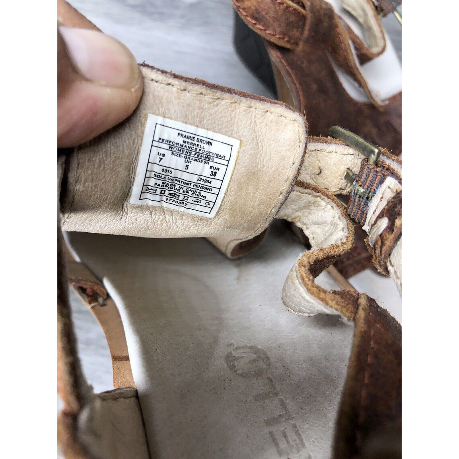 Merrell Merrell Sirah Prairie Brown Leather Wedge AnkleStrap Sandals Size US 7 / IT 37 - 13 Thumbnail