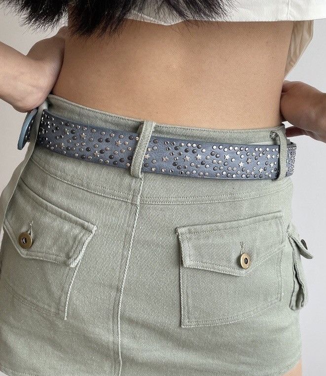Japanese Brand × Vintage Y2K punk rock multi star rivet stud belt Size ONE SIZE - 3 Thumbnail