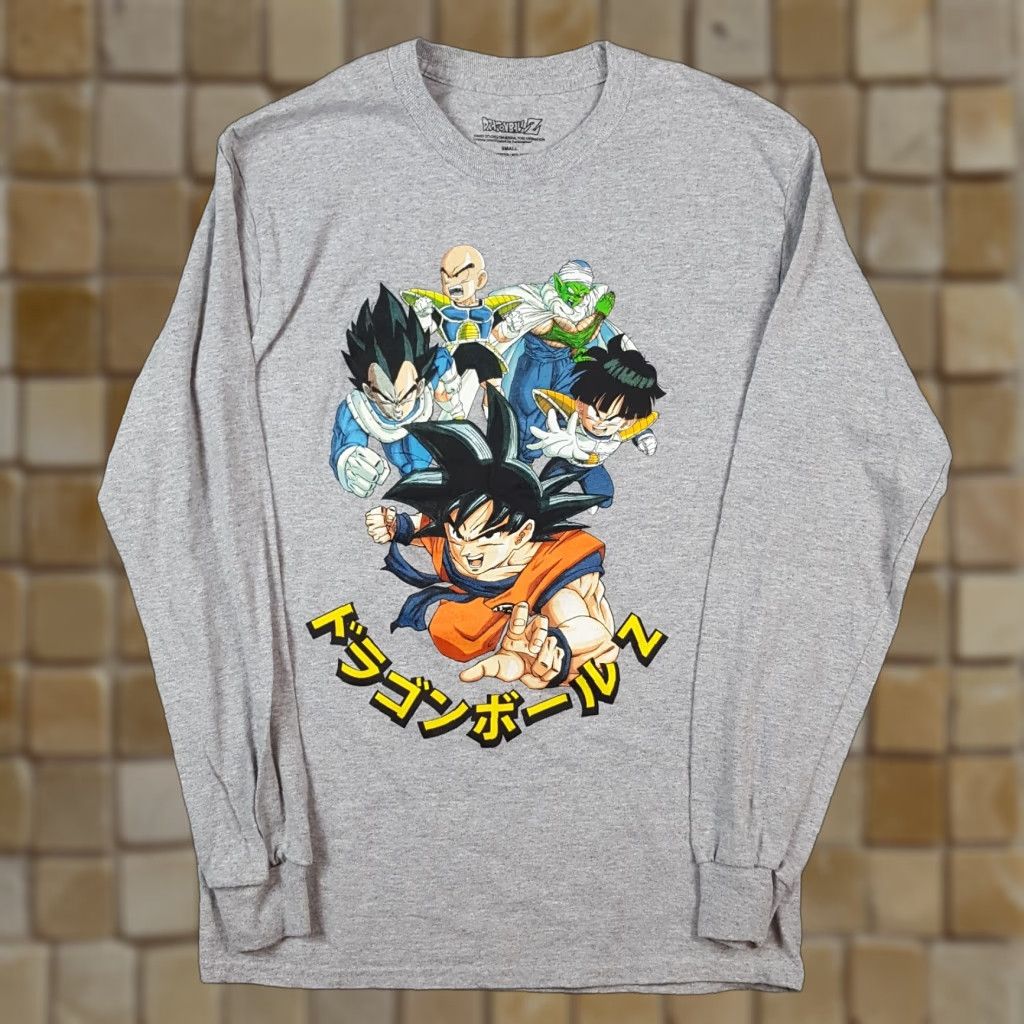 Vintage VINTAGE Dragon Ball Z T-Shirt Long Sleeve Adult Small Gray